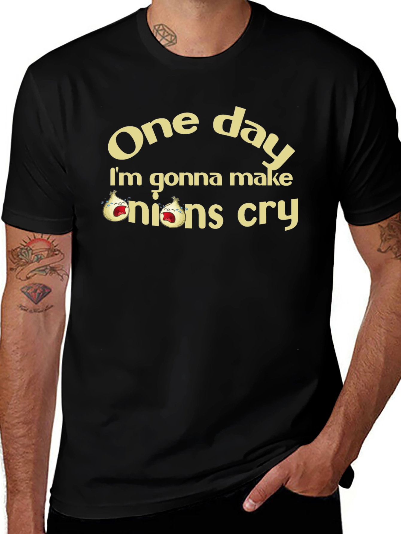 Funny Onions Cry Graphic T-Shirt