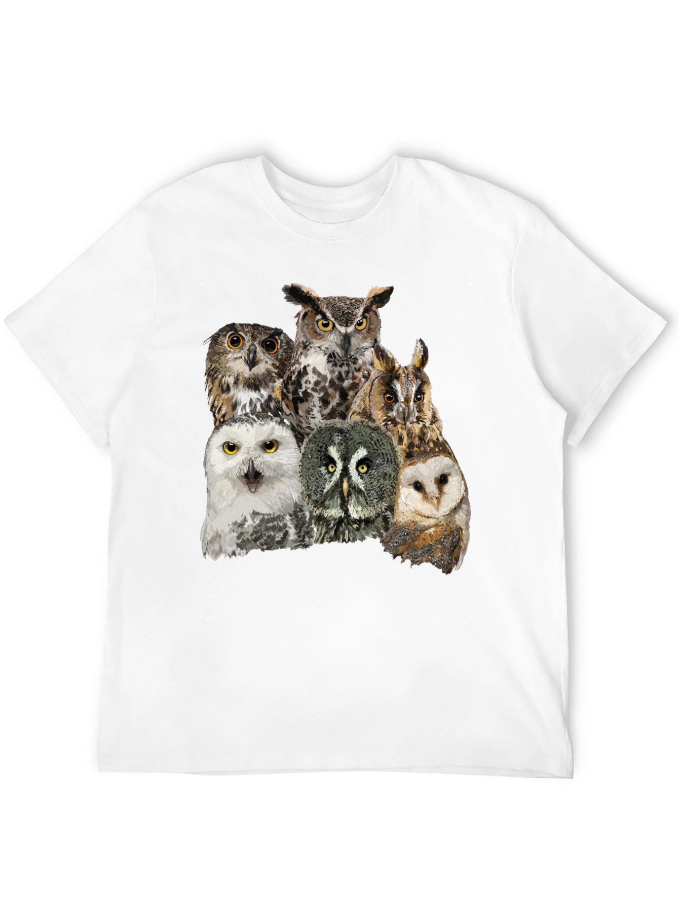 Owl Collage Graphic Tee - Unisex Black T-Shirt