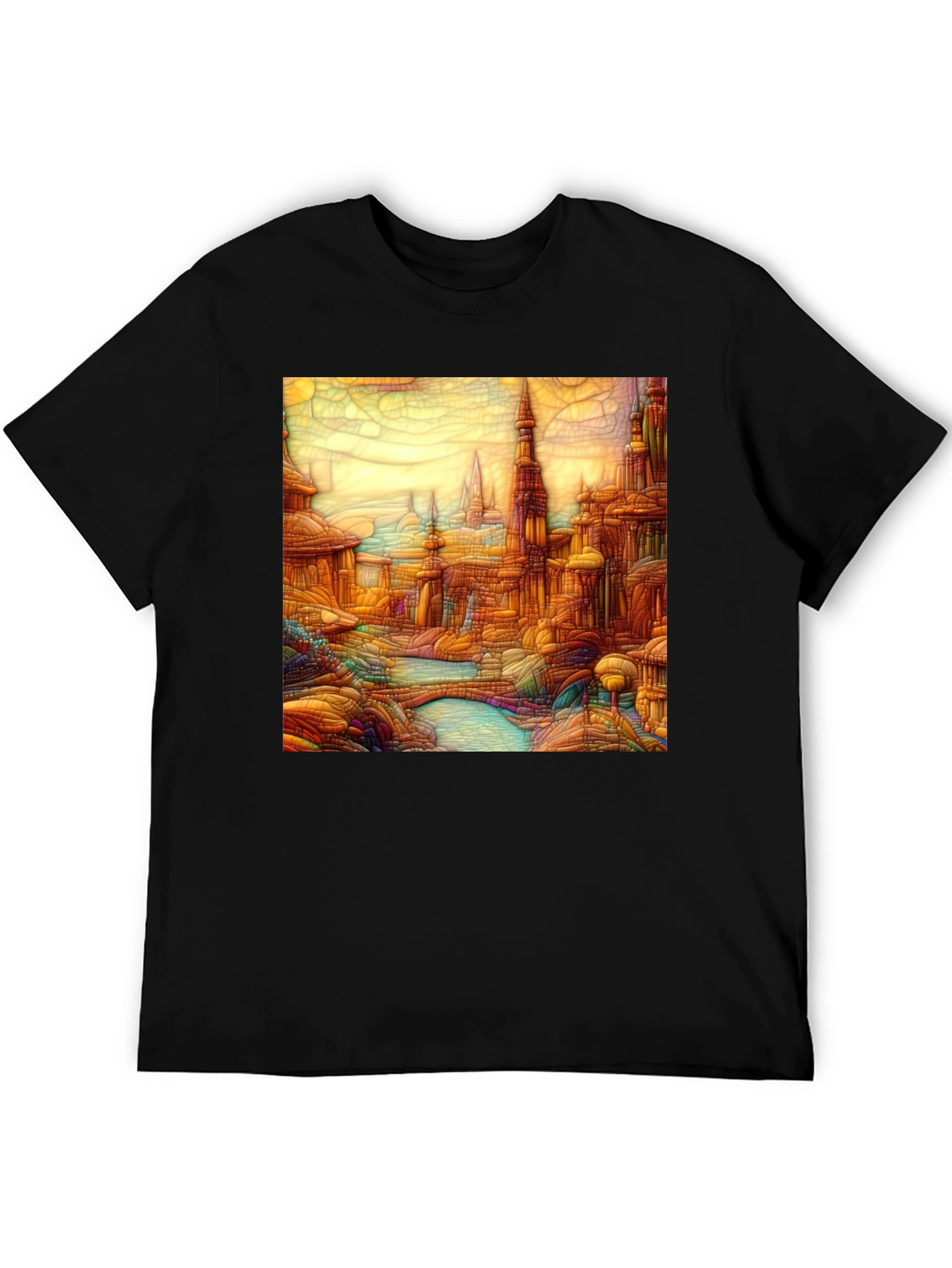 Cityscape Art Black T-Shirt