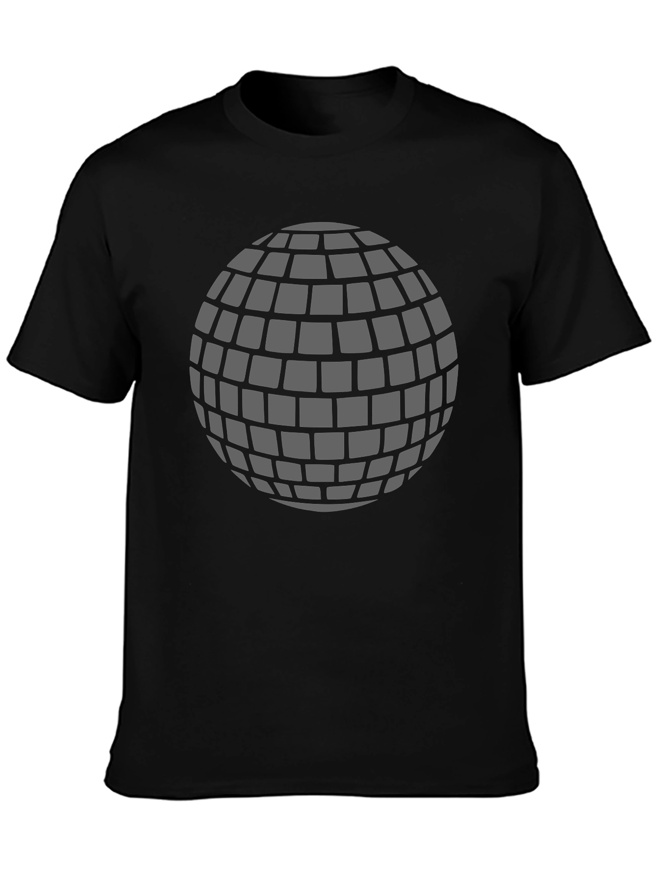 Retro Disco Ball Graphic T-Shirt - Black