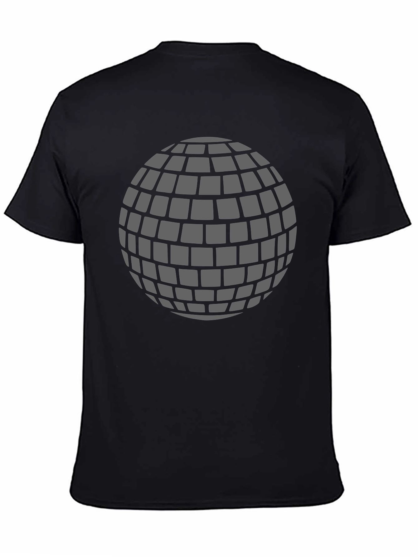 Retro Disco Ball Graphic T-Shirt - Black