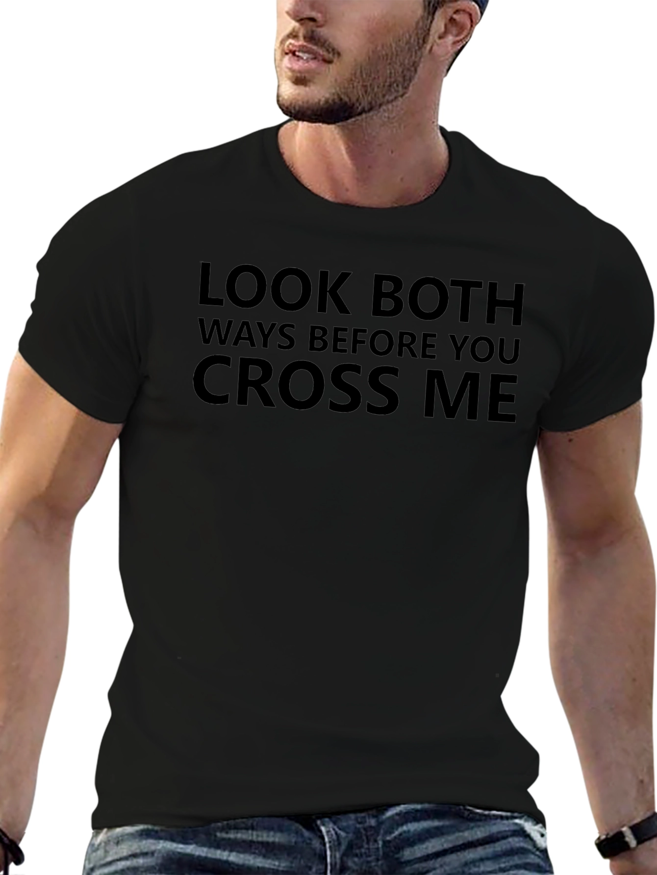 Look Both Ways Graphic T-Shirt - Black