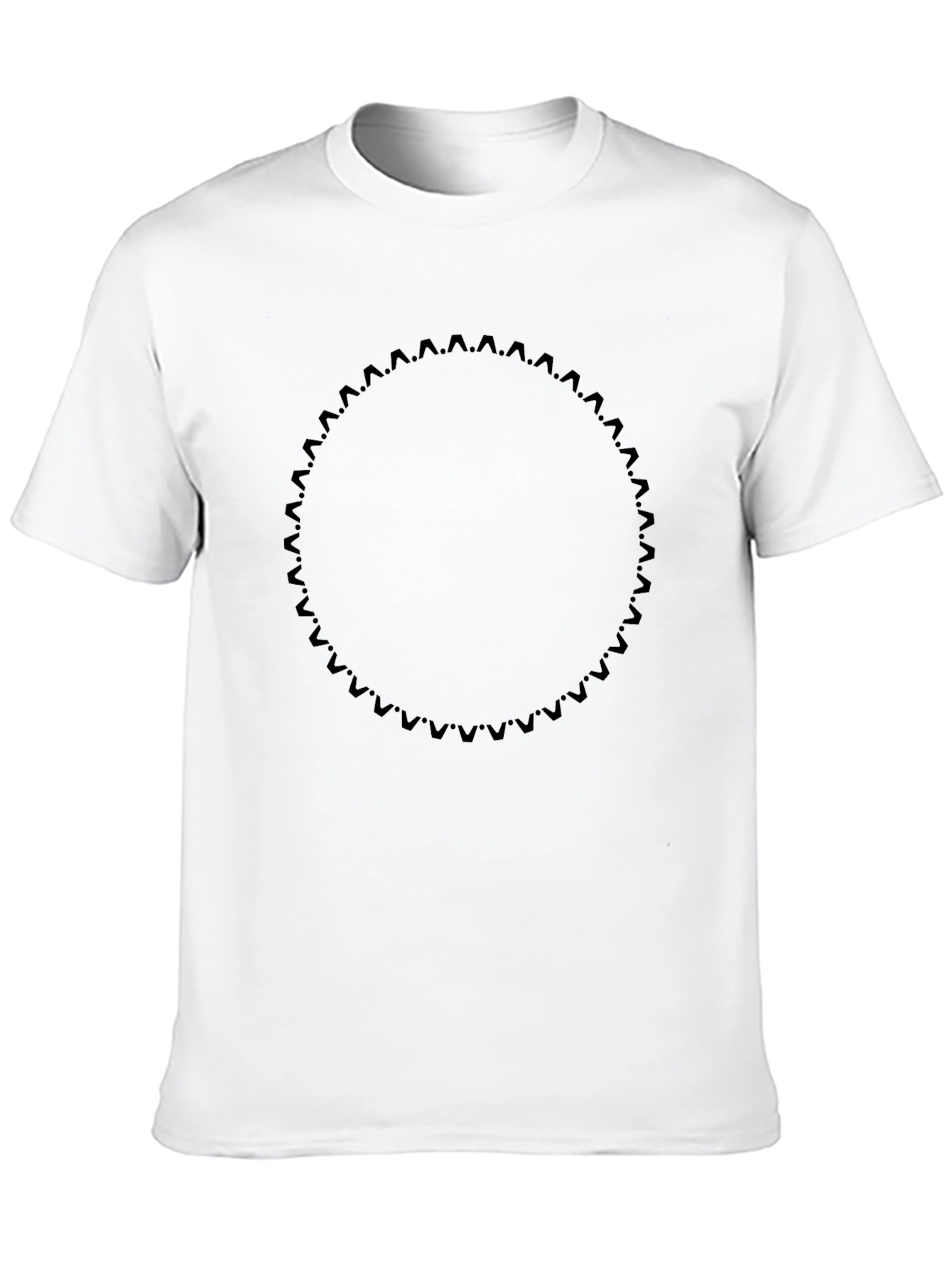 Black Tee with Circular Sprocket Design