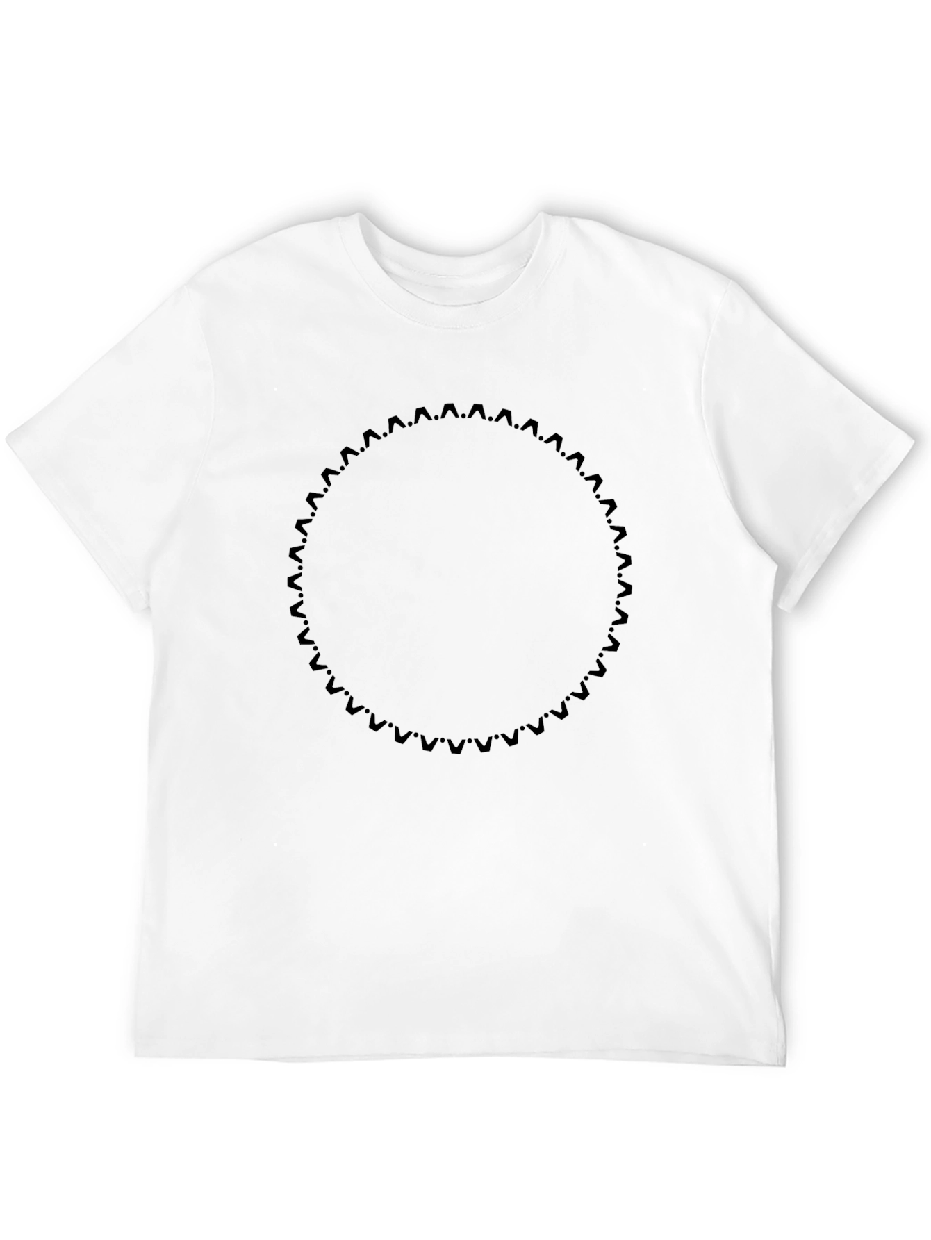 Black Tee with Circular Sprocket Design