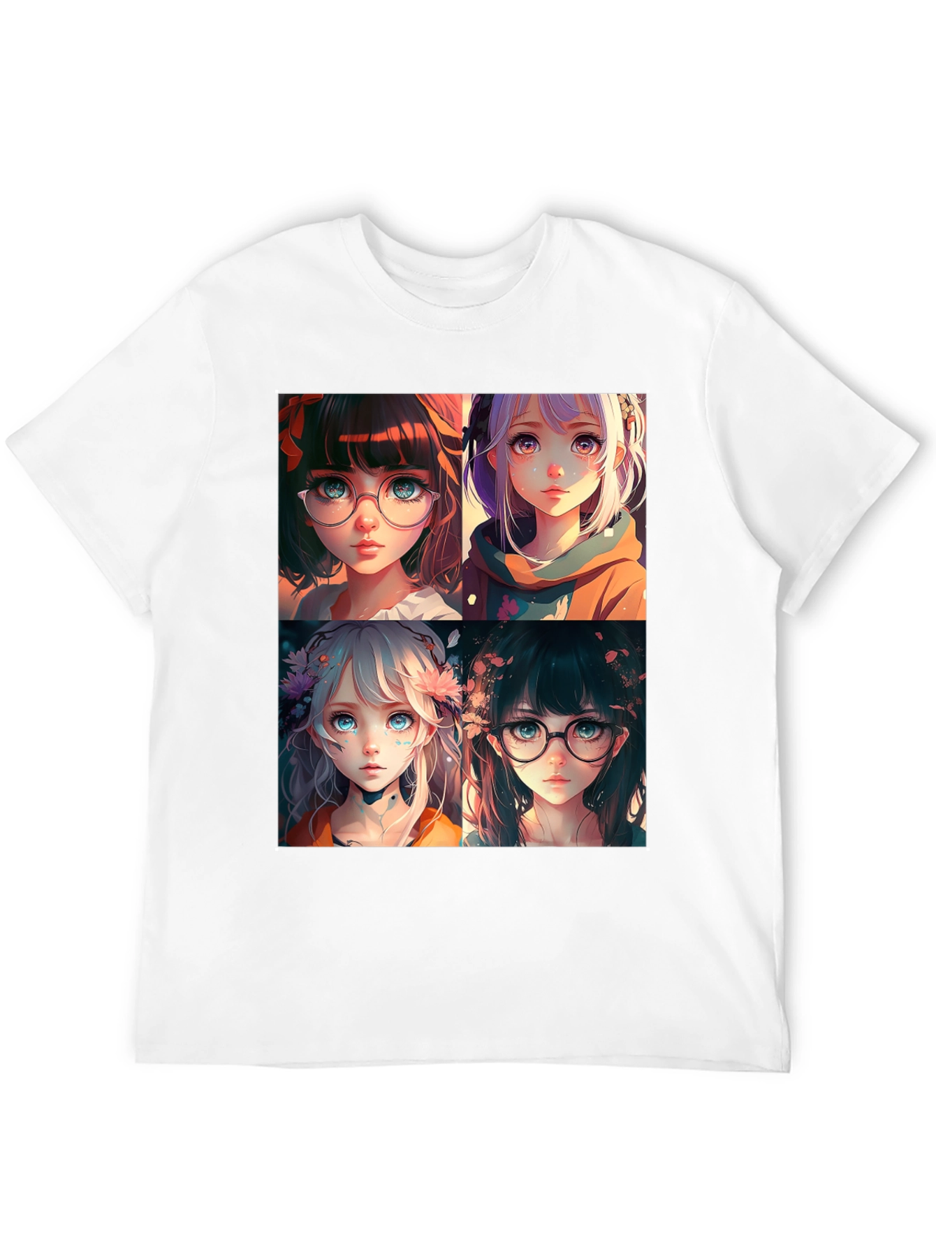 Anime Girls Graphic Black T-Shirt