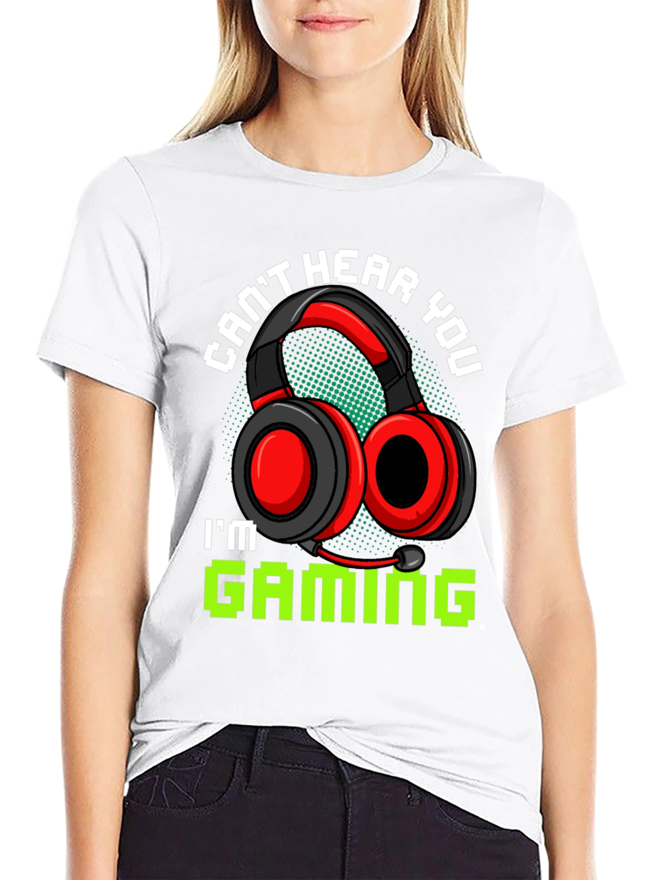 Cant Hear You Im Gaming Black T-Shirt