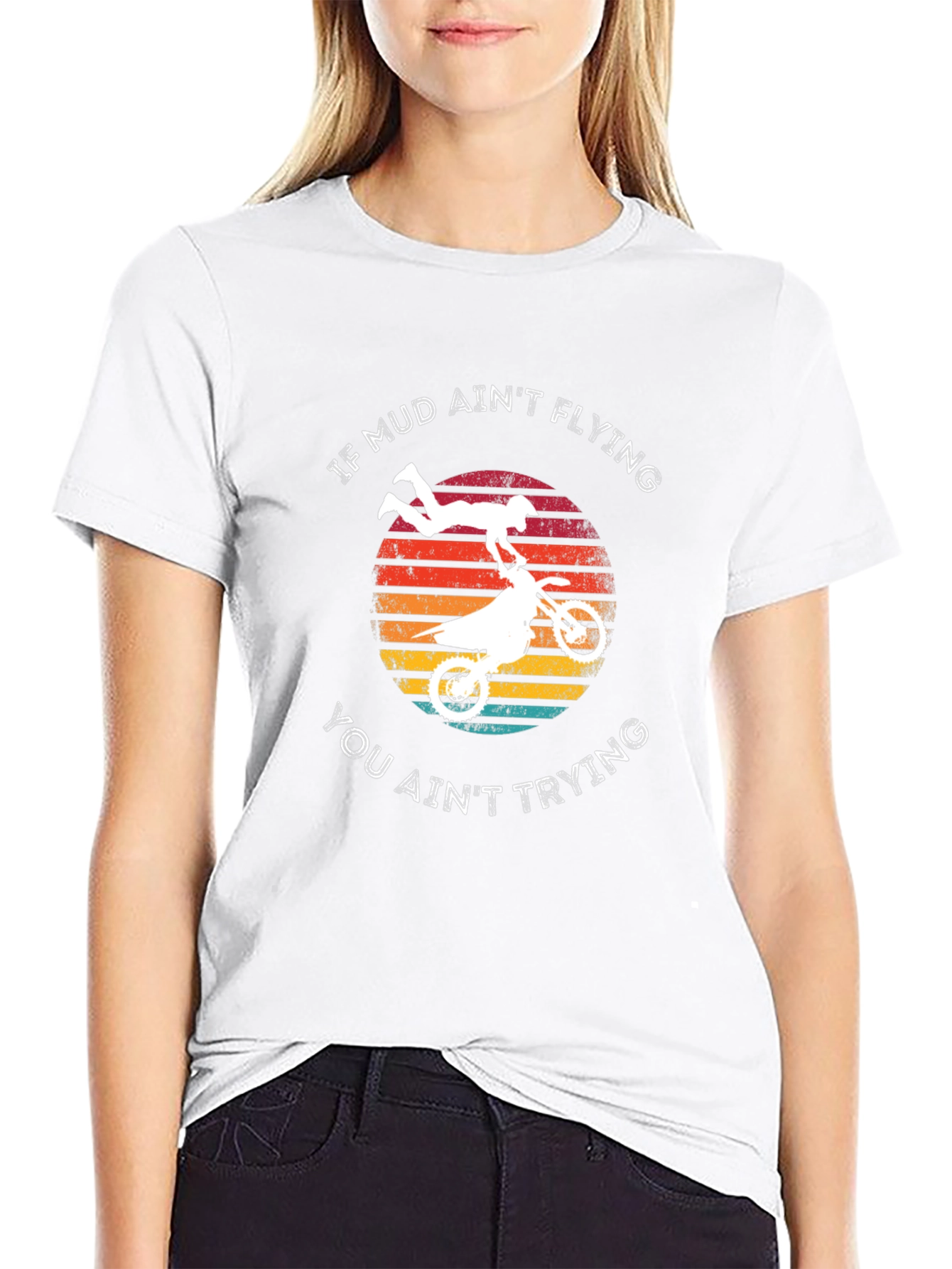 Mud Aint Flying Dirt Bike Graphic Tee
