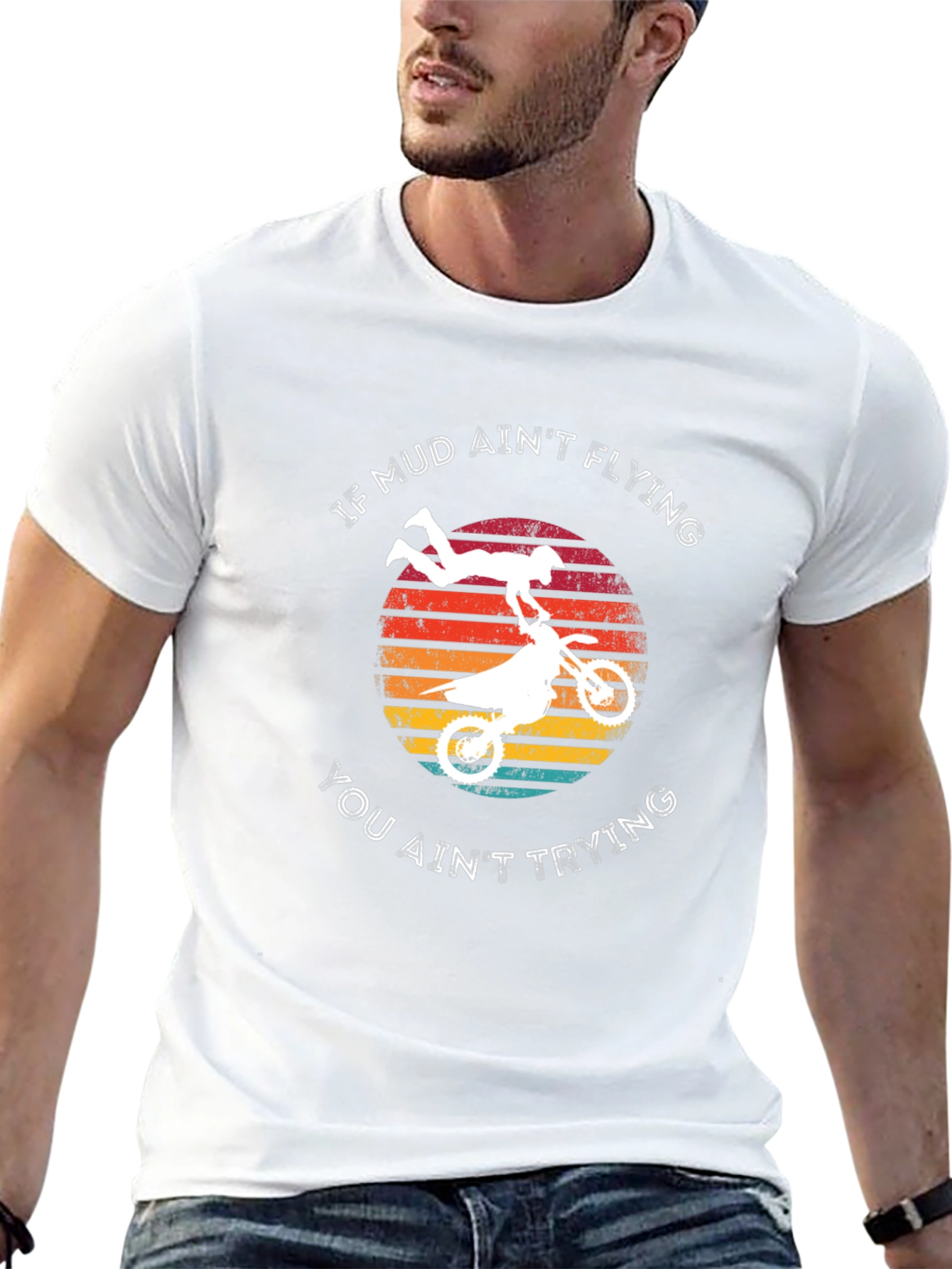 Mud Aint Flying Dirt Bike Graphic Tee