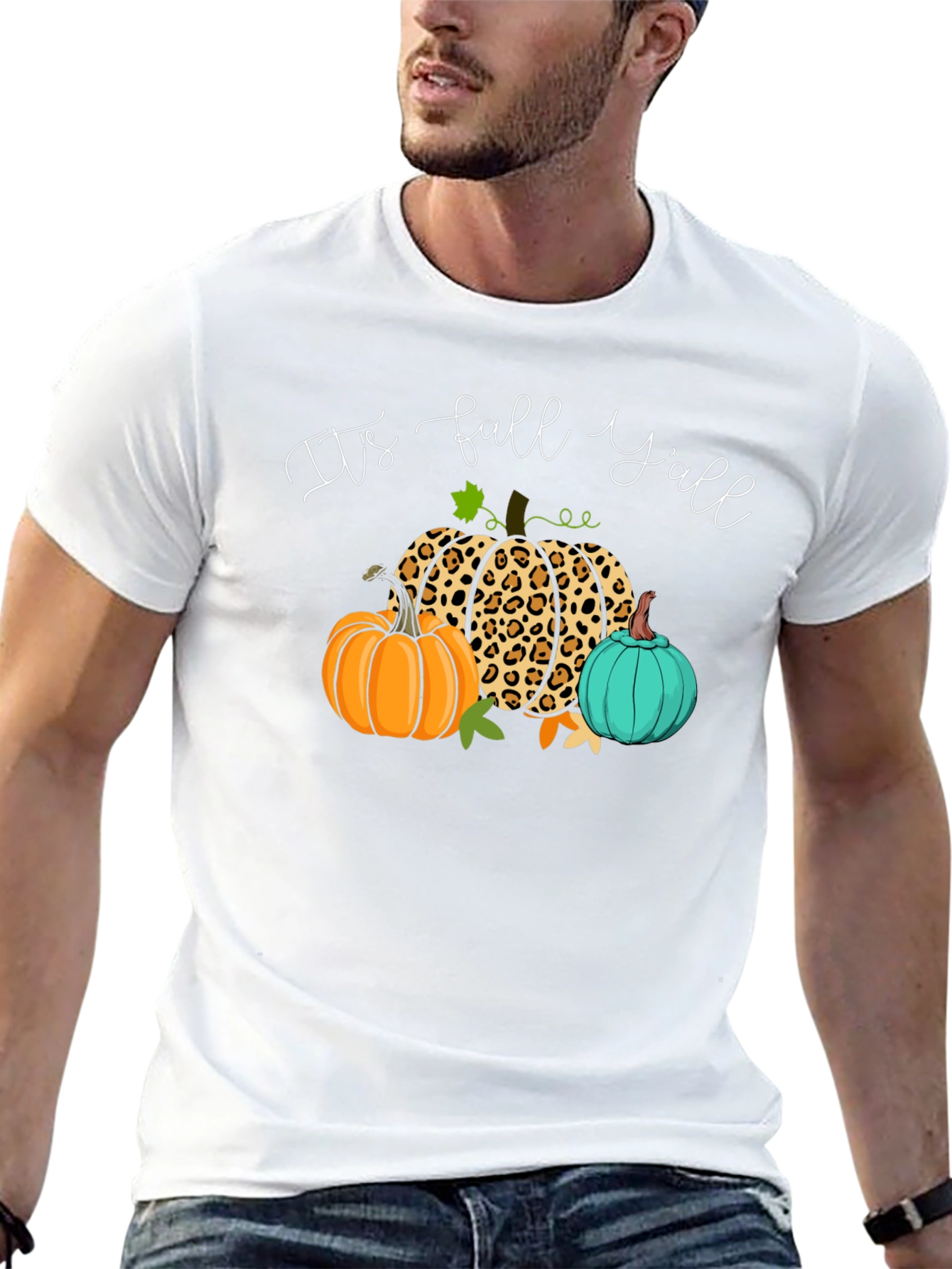 Its Fall Yall Pumpkin Leopard T-Shirt