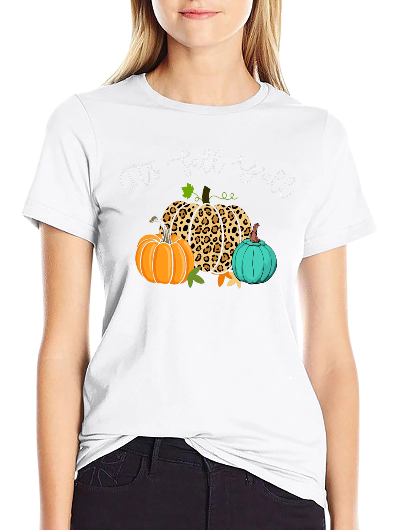 Its Fall Yall Pumpkin Leopard T-Shirt