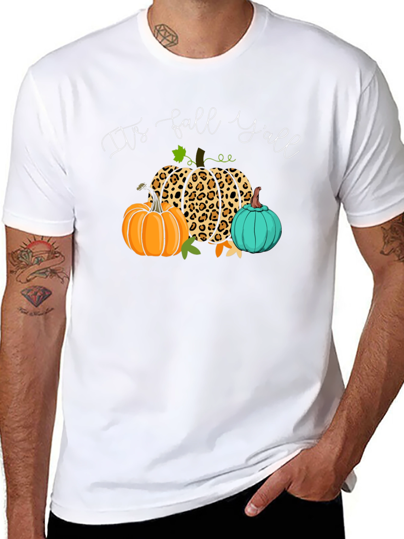 Its Fall Yall Pumpkin Leopard T-Shirt