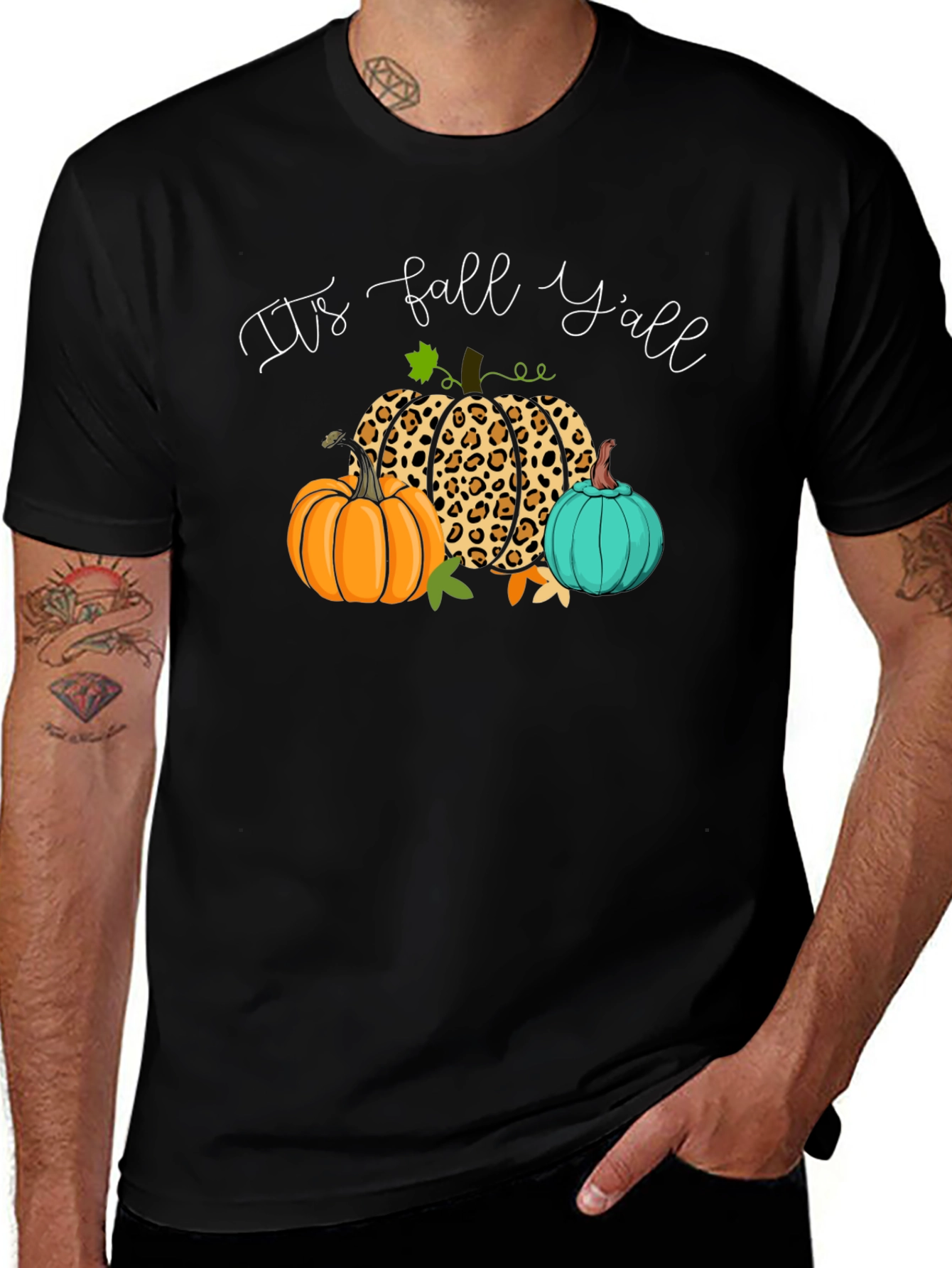 Its Fall Yall Pumpkin Leopard T-Shirt