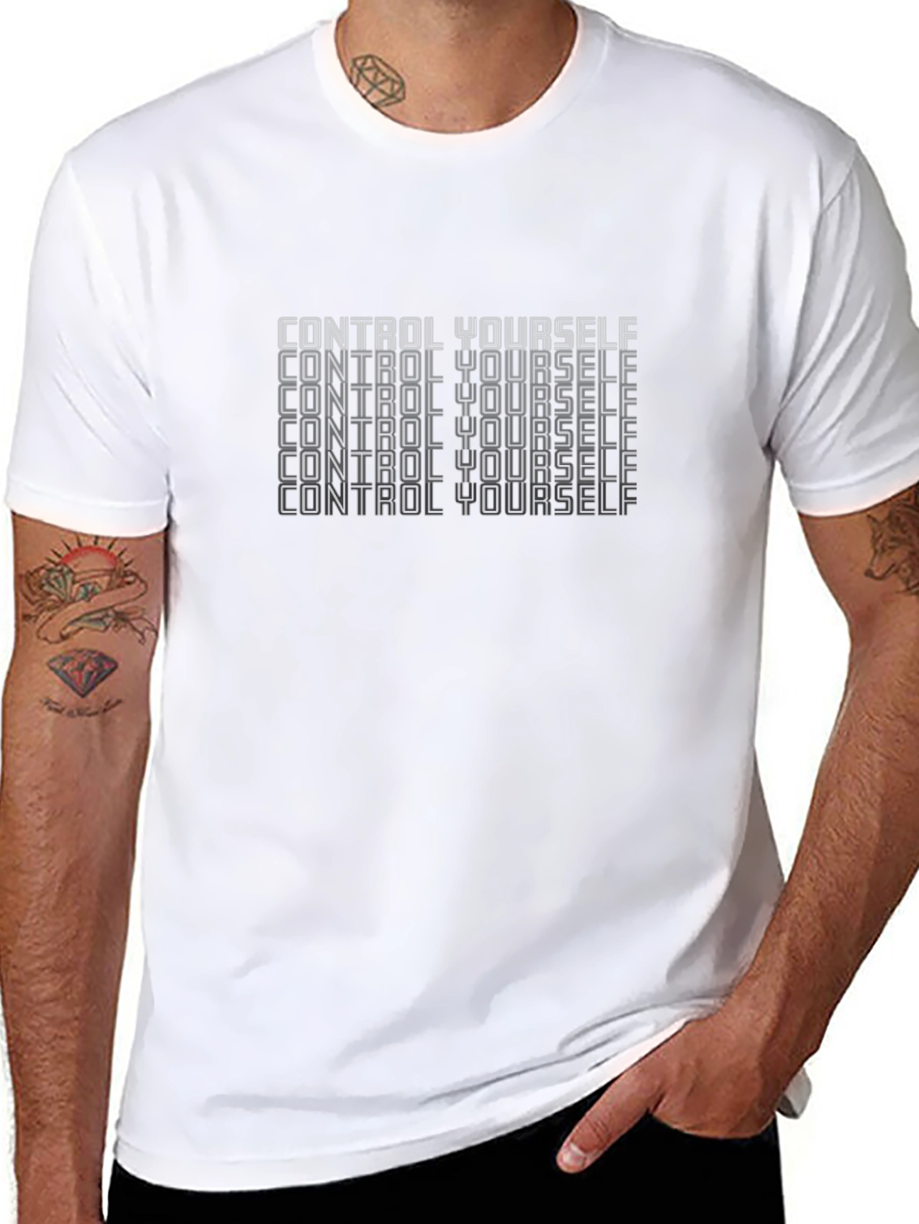 Control Yourself Black Graphic Tee