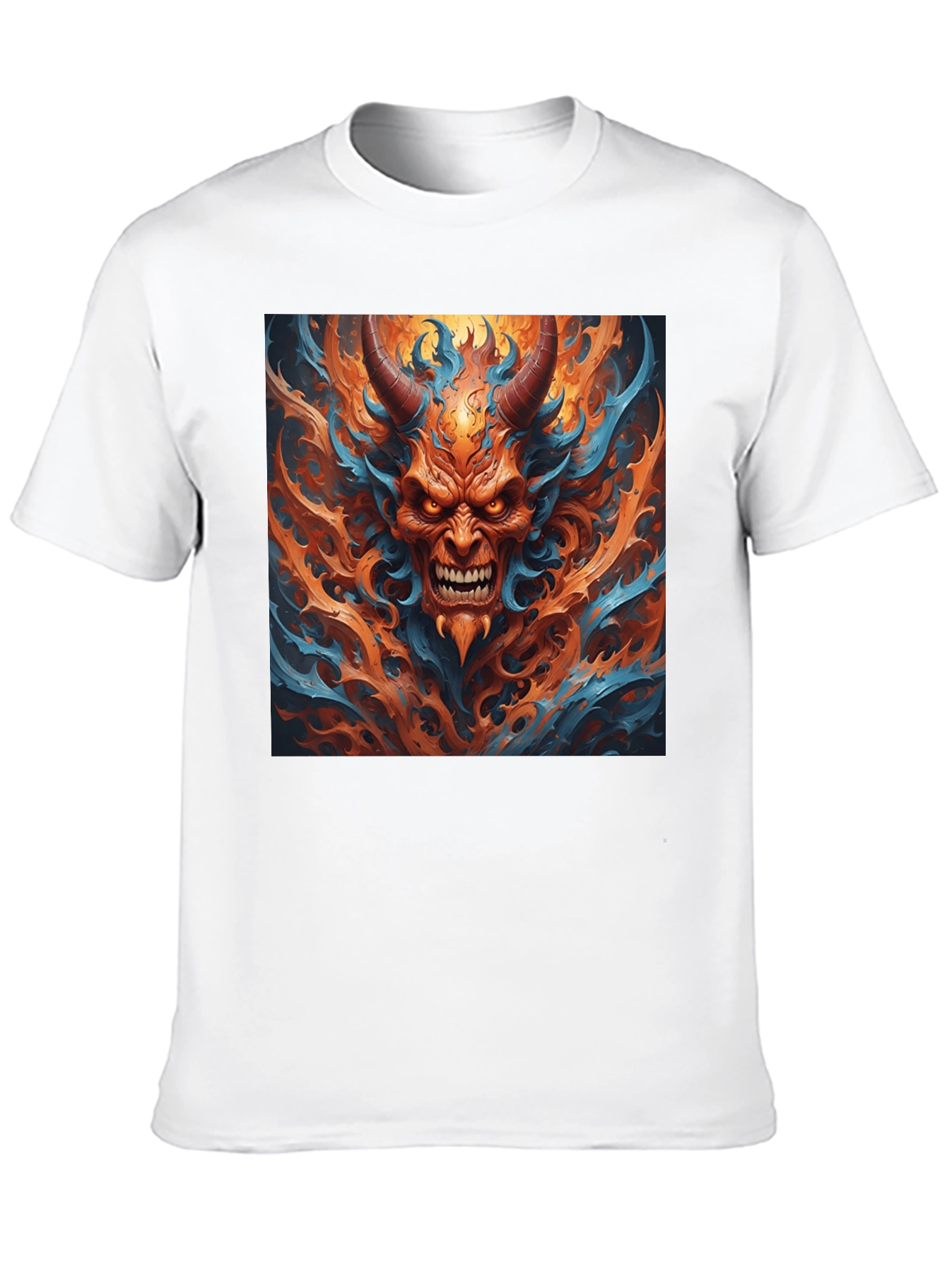 Fiery Demon Graphic Black T-Shirt