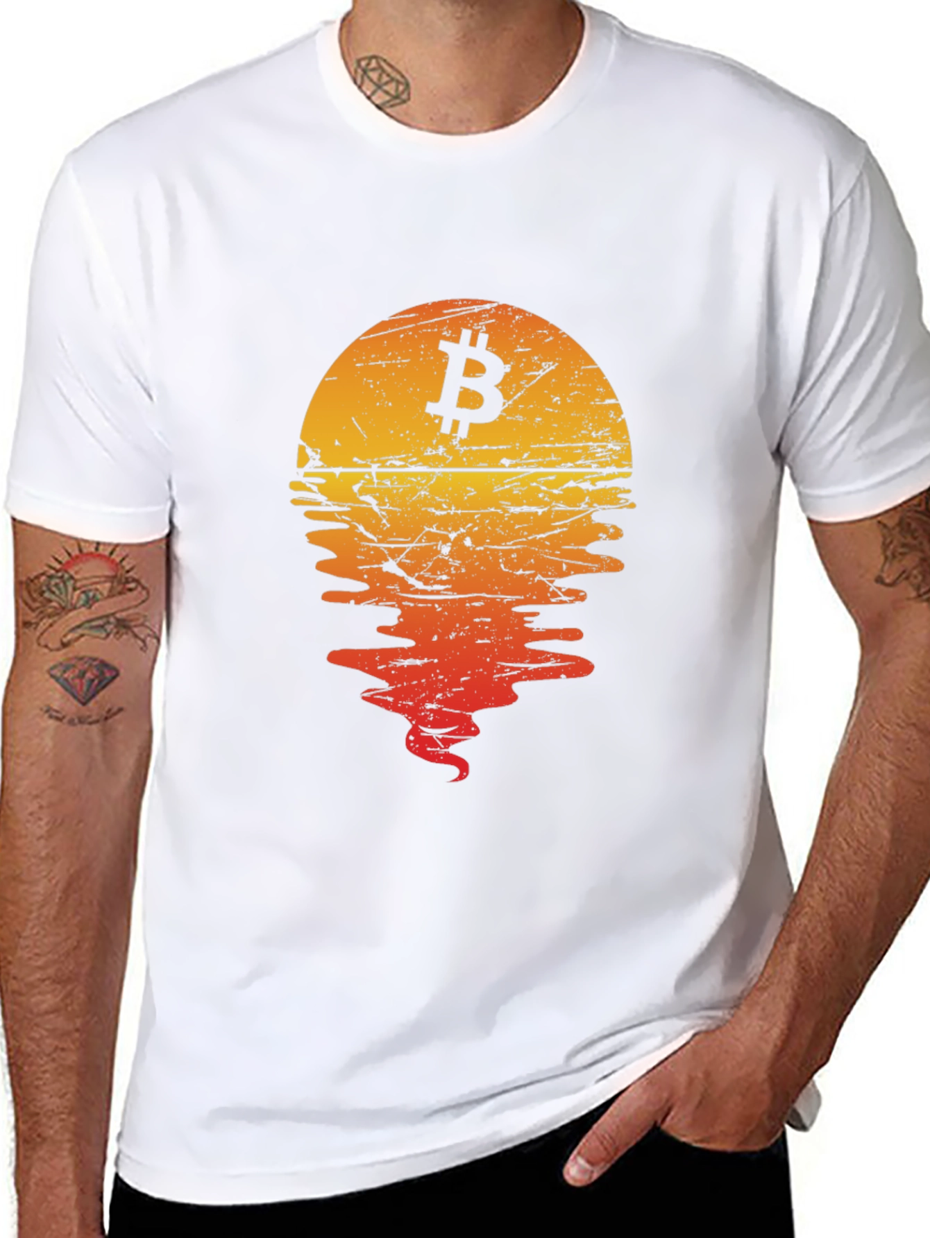 Bitcoin Sunset Graphic Tee - Crypto Style