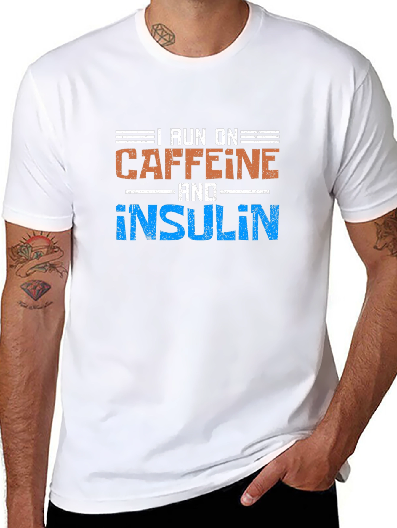 I Run On Caffeine & Insulin Funny T-Shirt