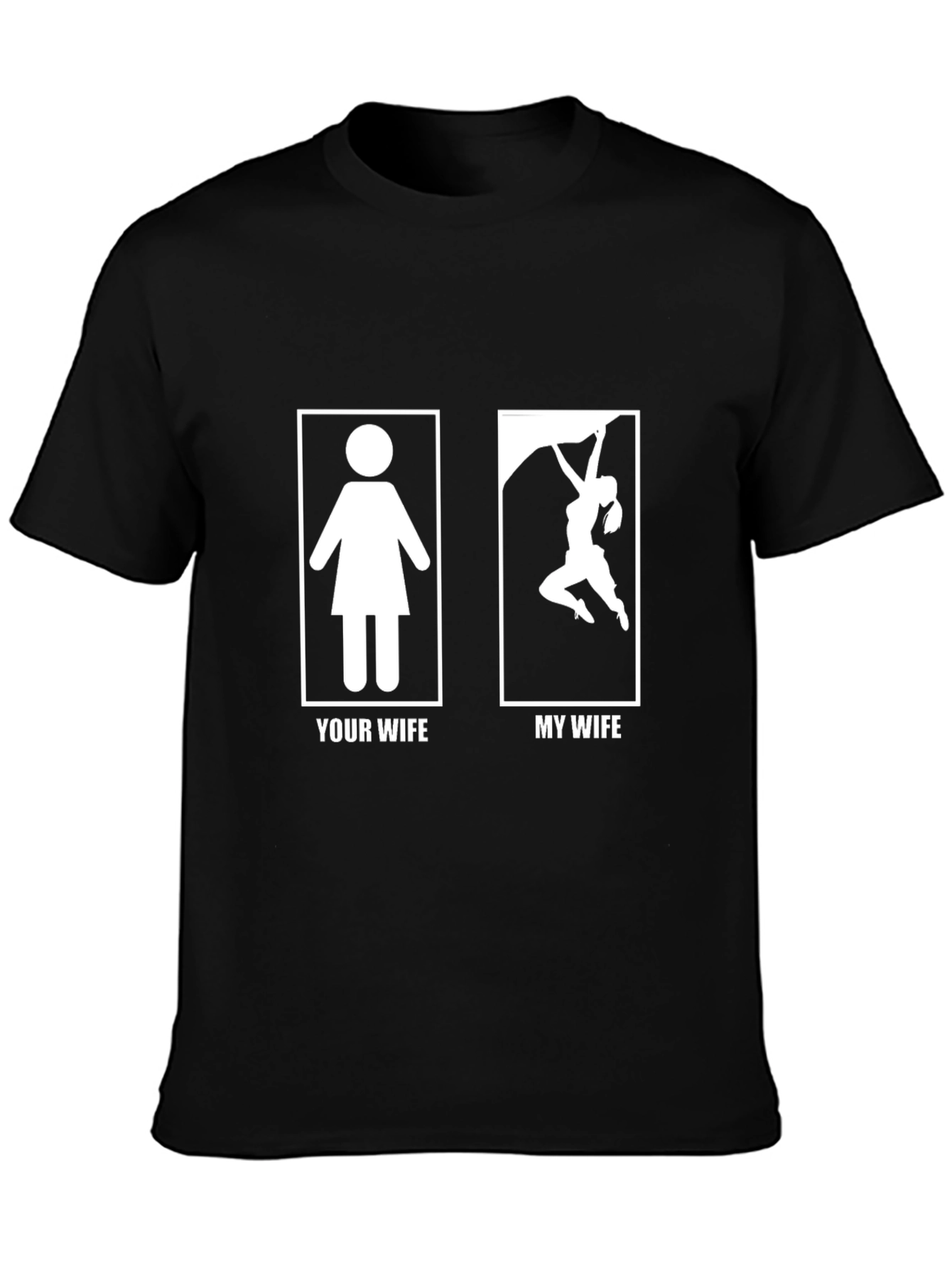 Humorous My Wife Rock Climbing T-Shirt