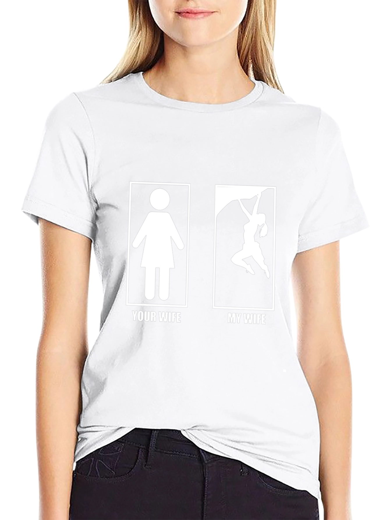 Humorous My Wife Rock Climbing T-Shirt