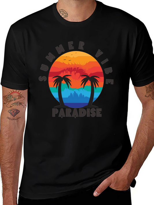 Summer Vibe Paradise Black T-Shirt