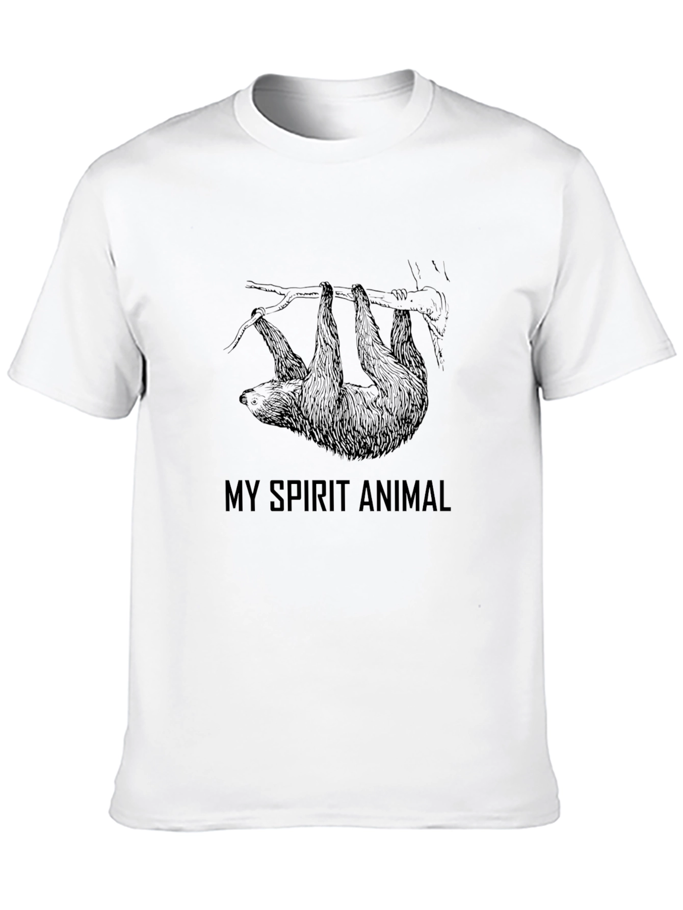Sloth Spirit Animal Graphic Tee - Black