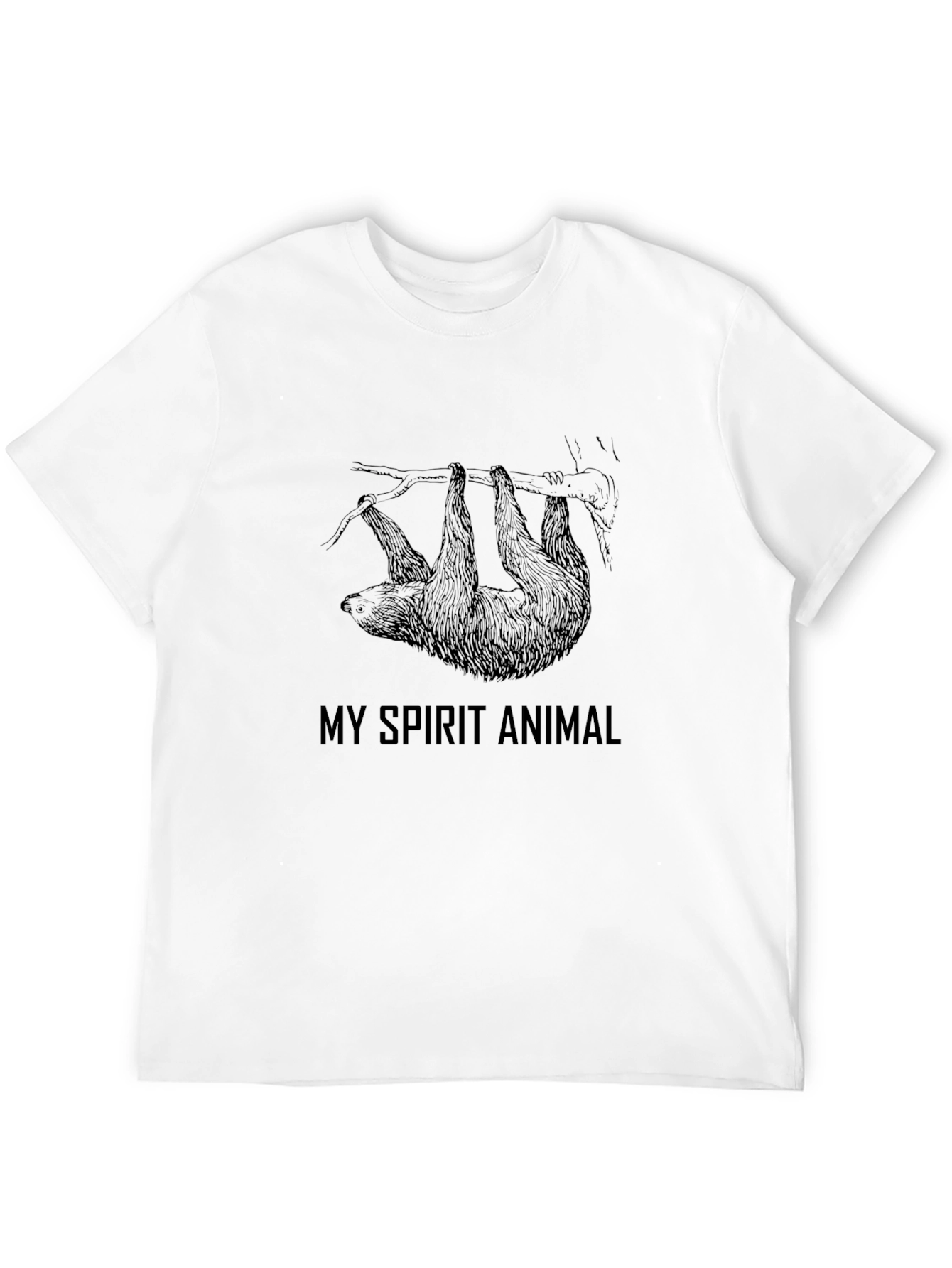 Sloth Spirit Animal Graphic Tee - Black