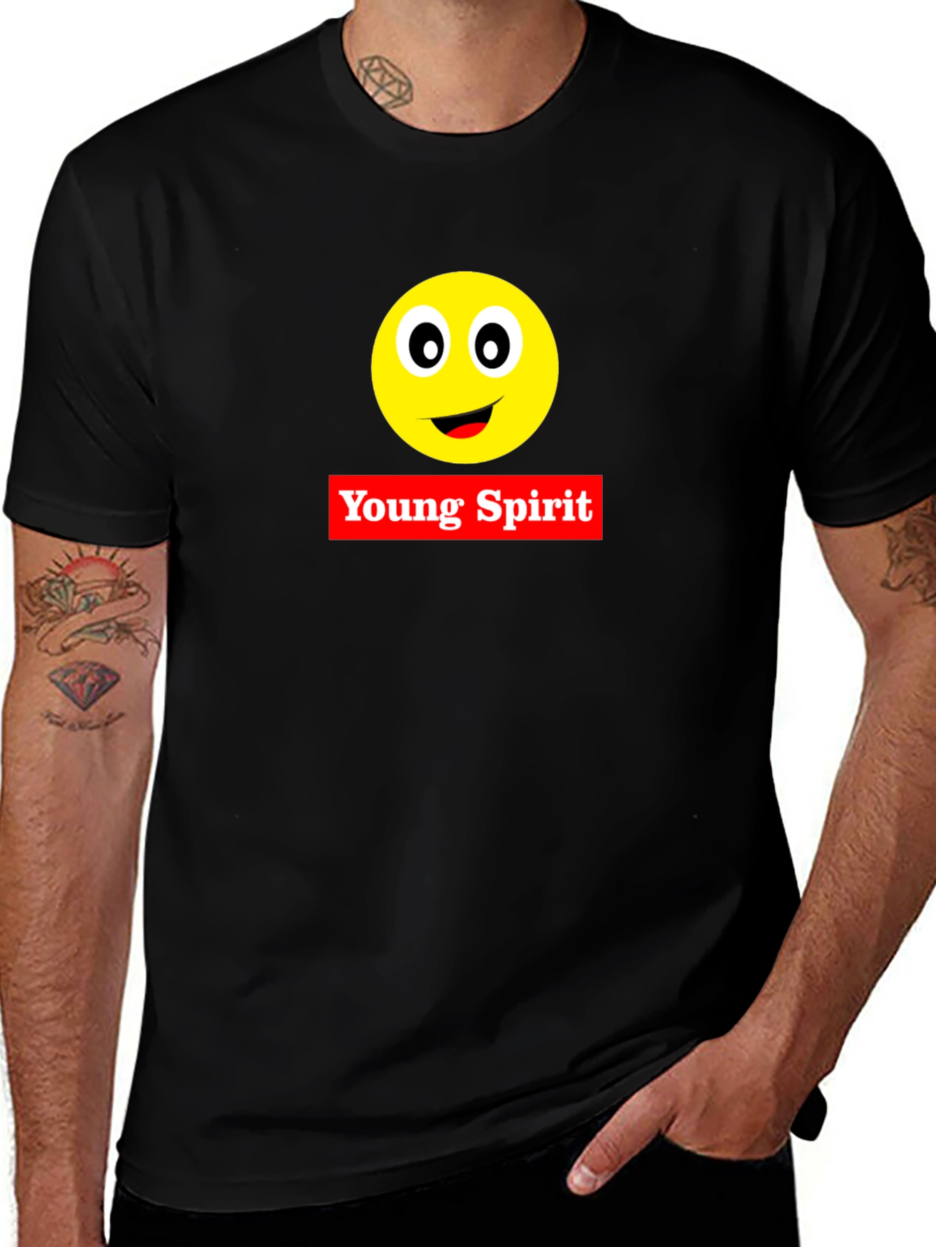 Young Spirit Emoji Black T-Shirt