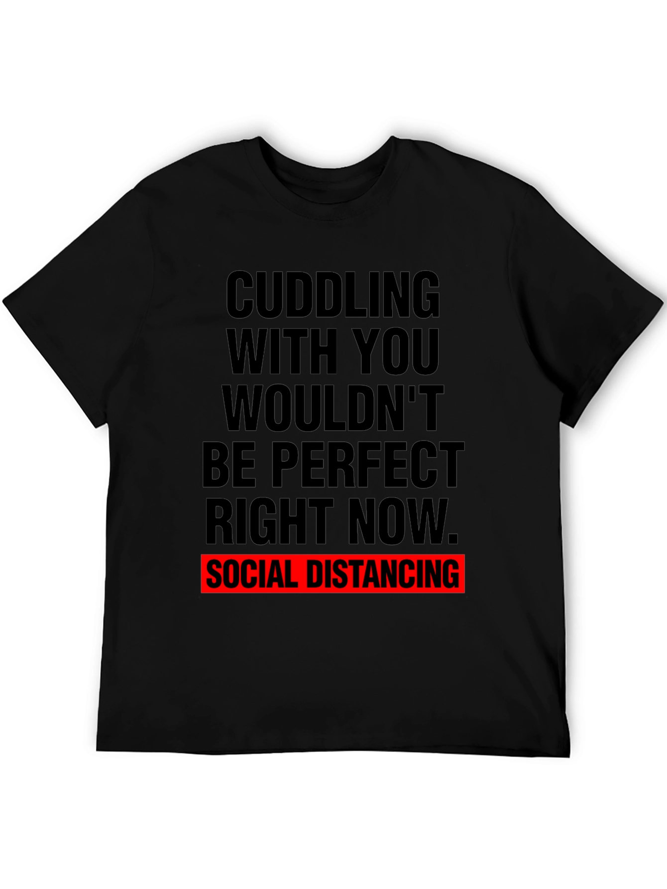 Social Distancing Graphic Tee - Black Cotton