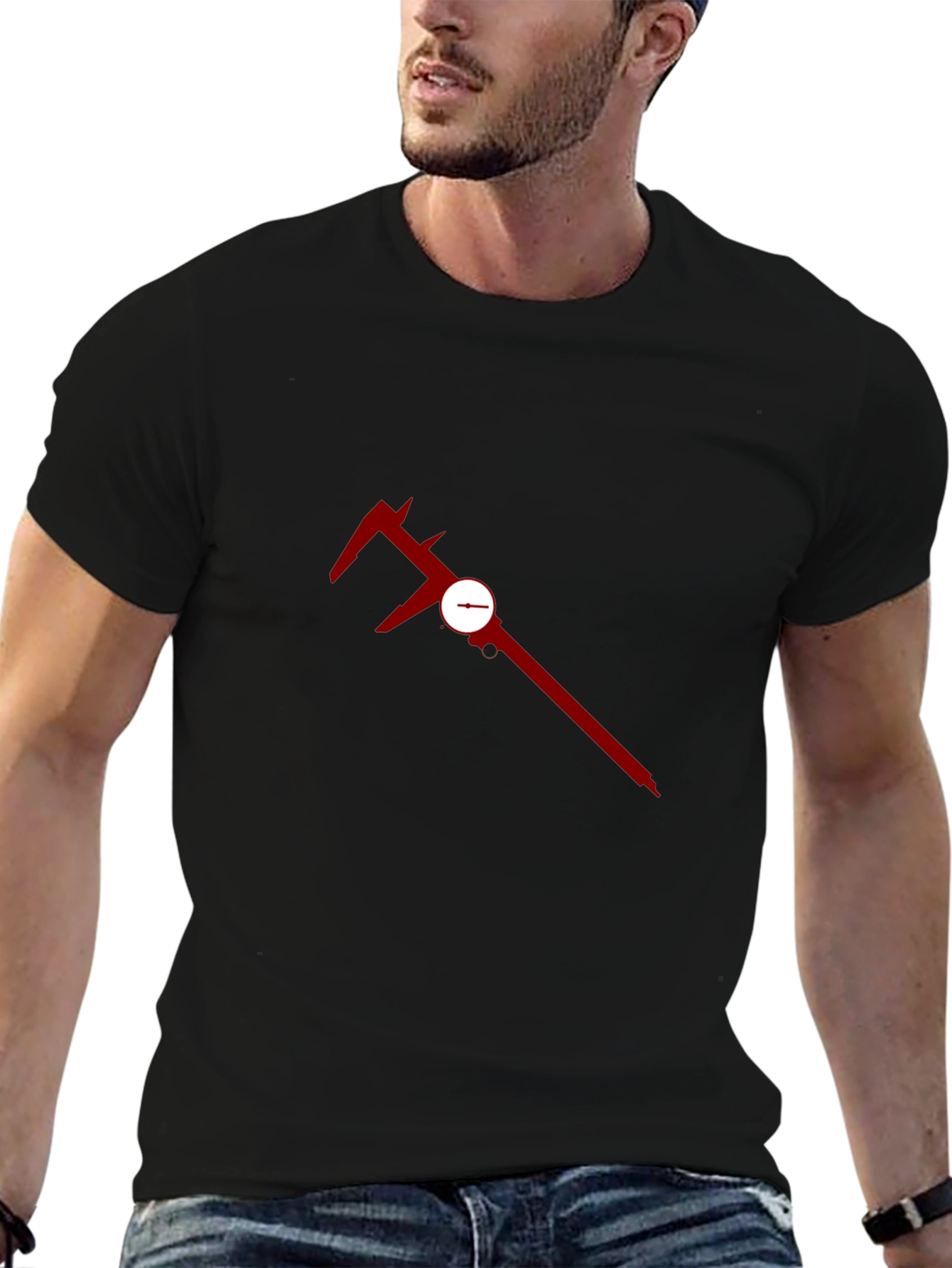 Modern Caliper Graphic Black T-Shirt