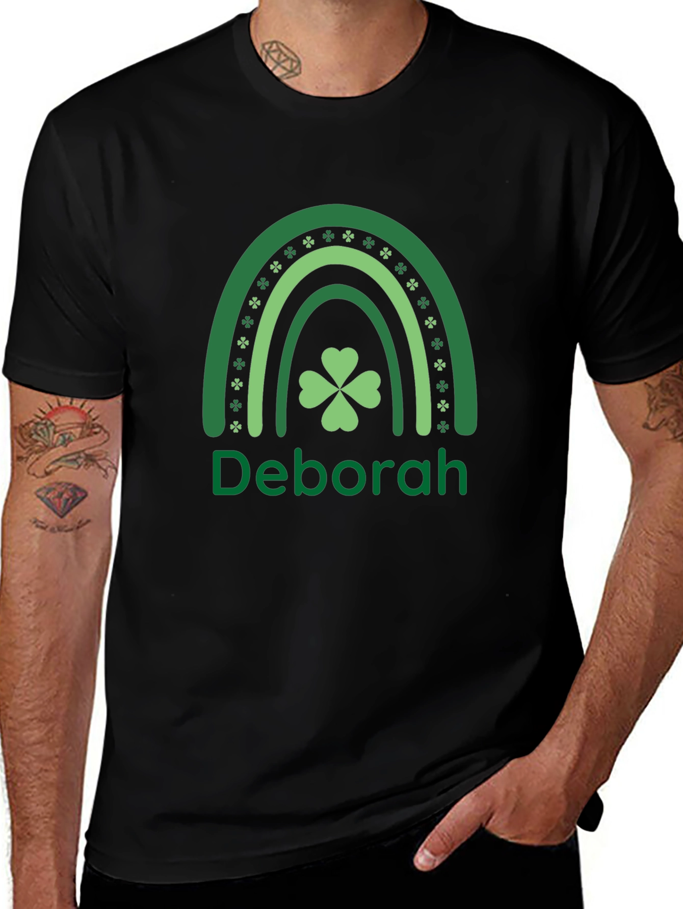 Deborah St. Patricks Day Shamrock Rainbow T-Shirt