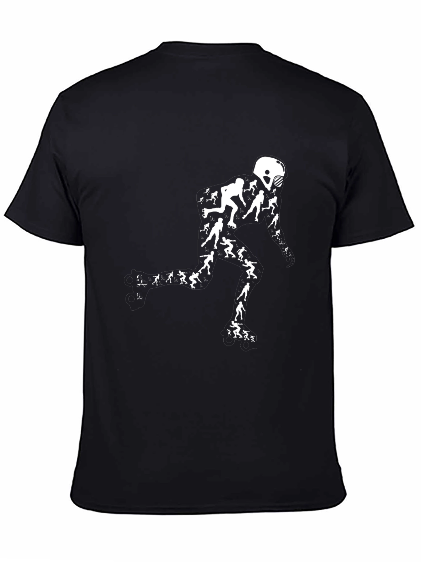 Roller Skate Enthusiast Graphic Tee - Black Cotton