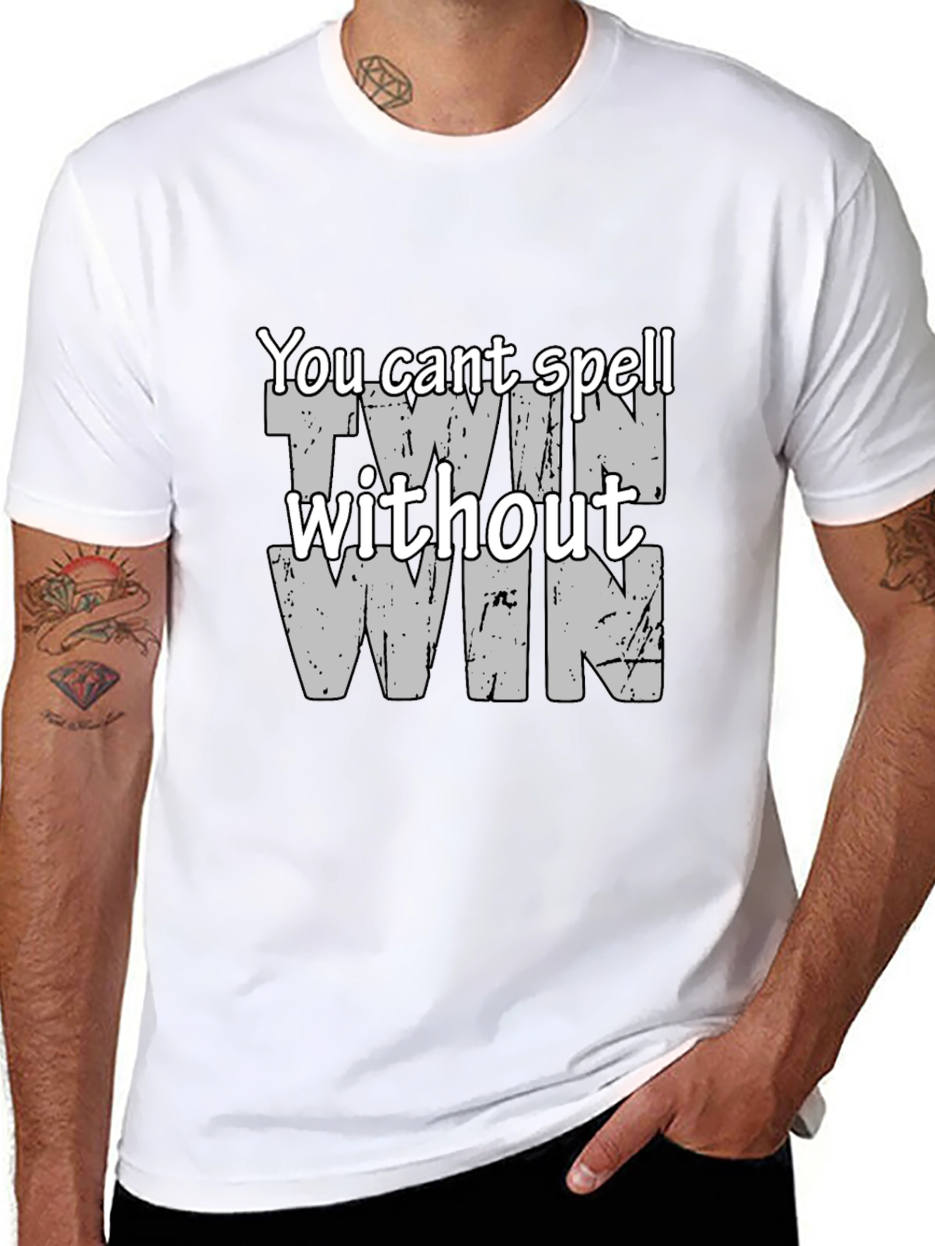 Twin Win Graphic Tee - Funny Slogan T-Shirt