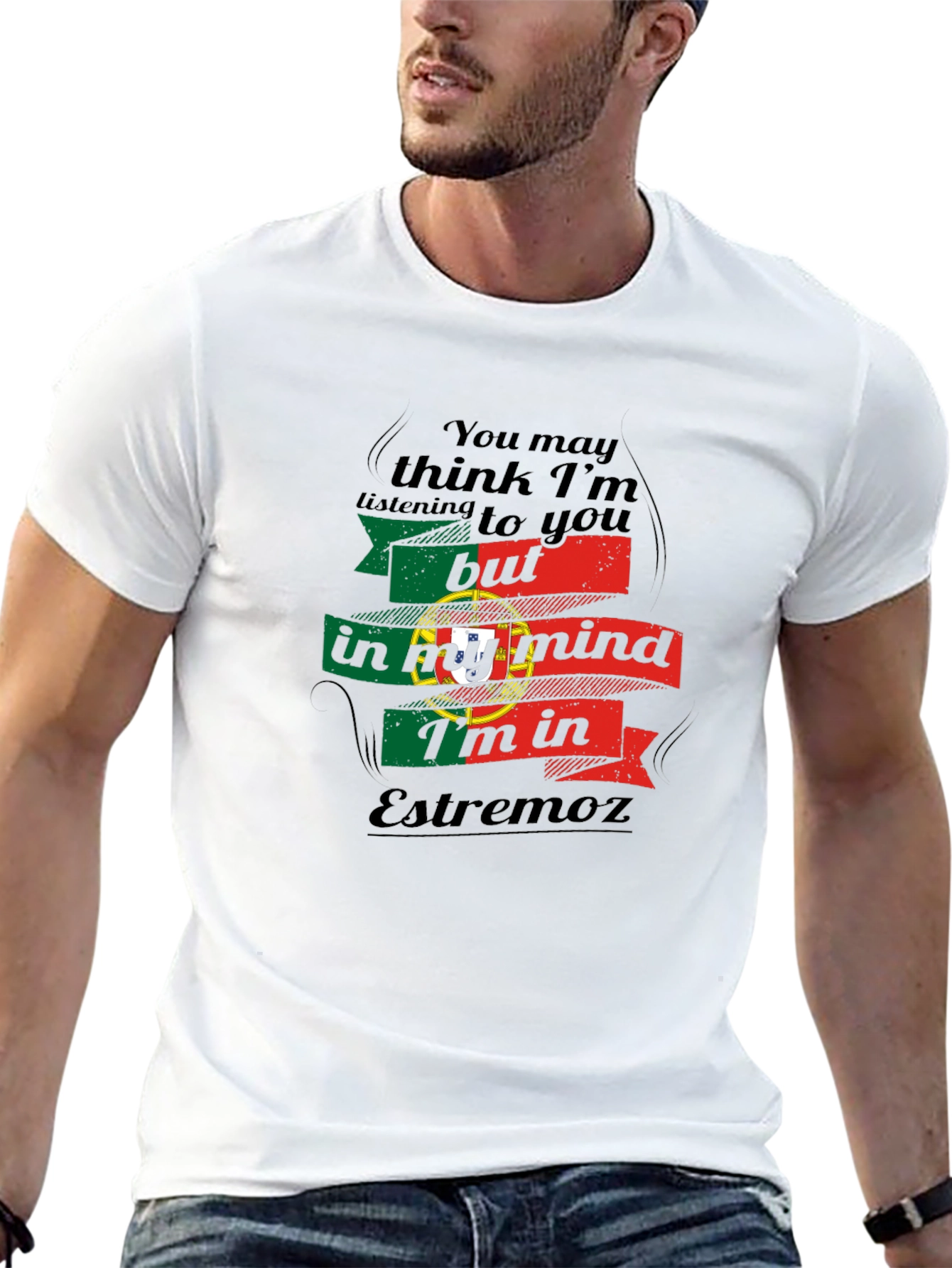 Portugal Estremoz Mind T-Shirt - Black Cotton Tee