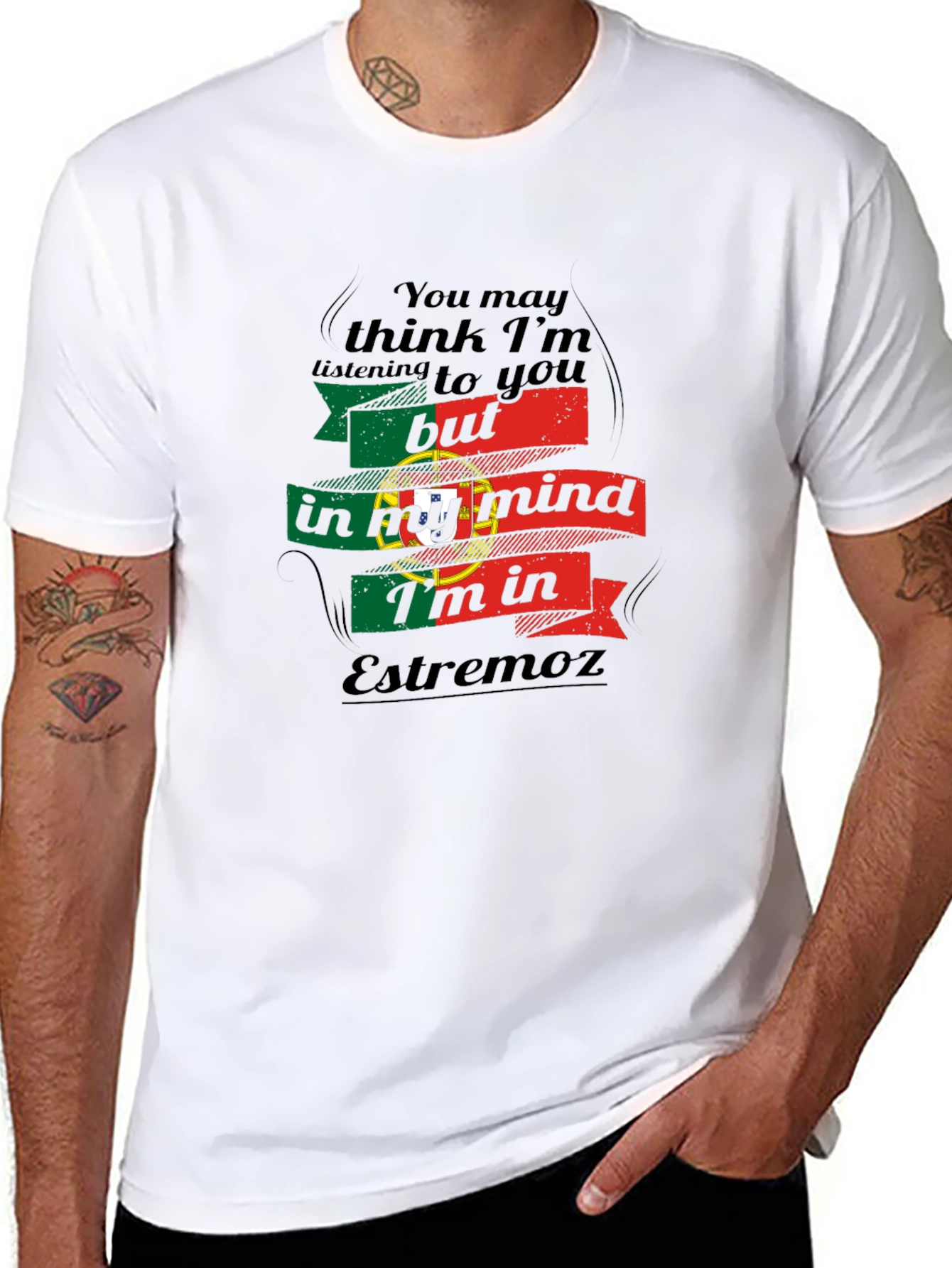 Portugal Estremoz Mind T-Shirt - Black Cotton Tee