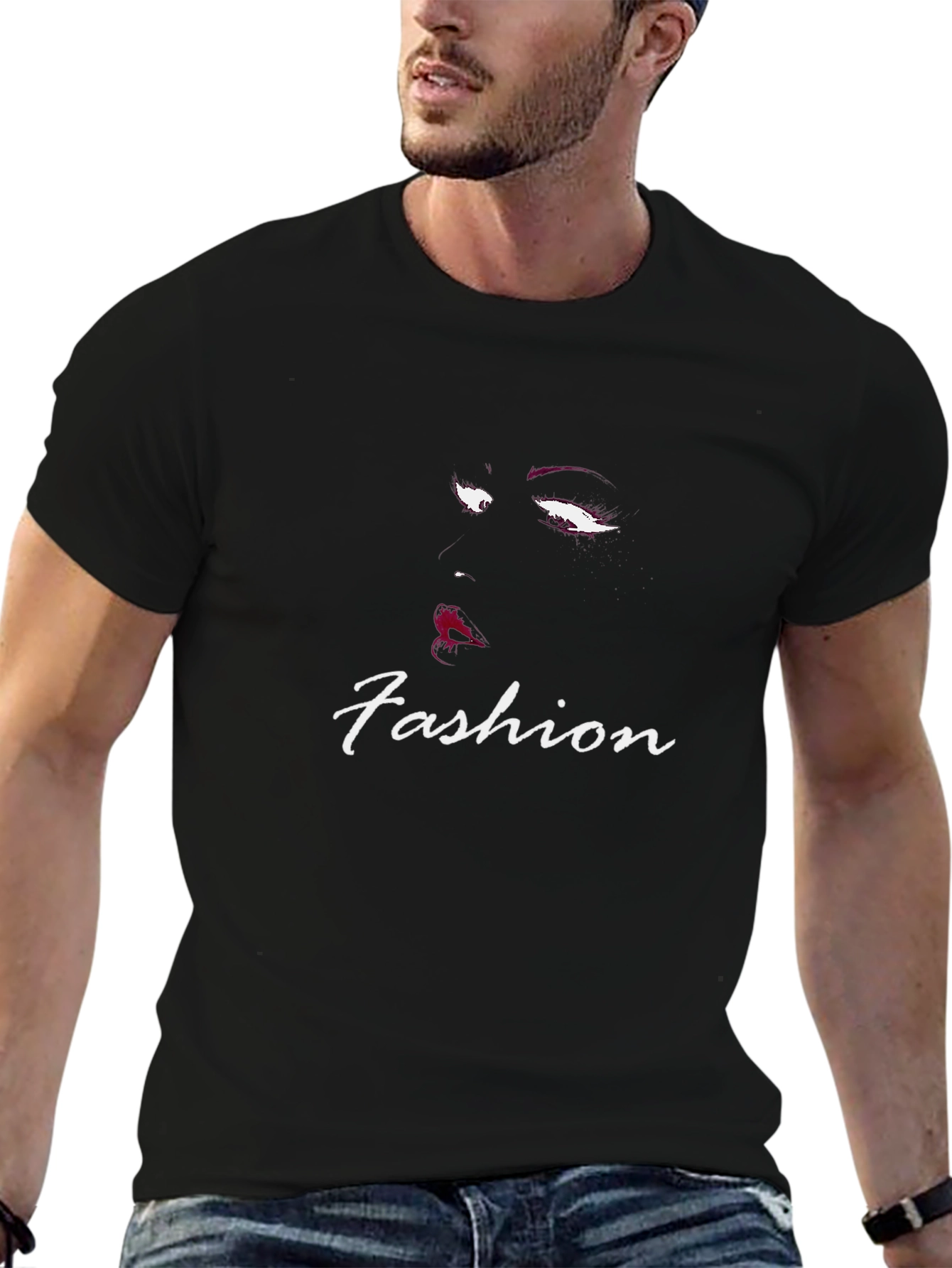 Fashion Tee - Stylish Graphic Design Black T-Shirt
