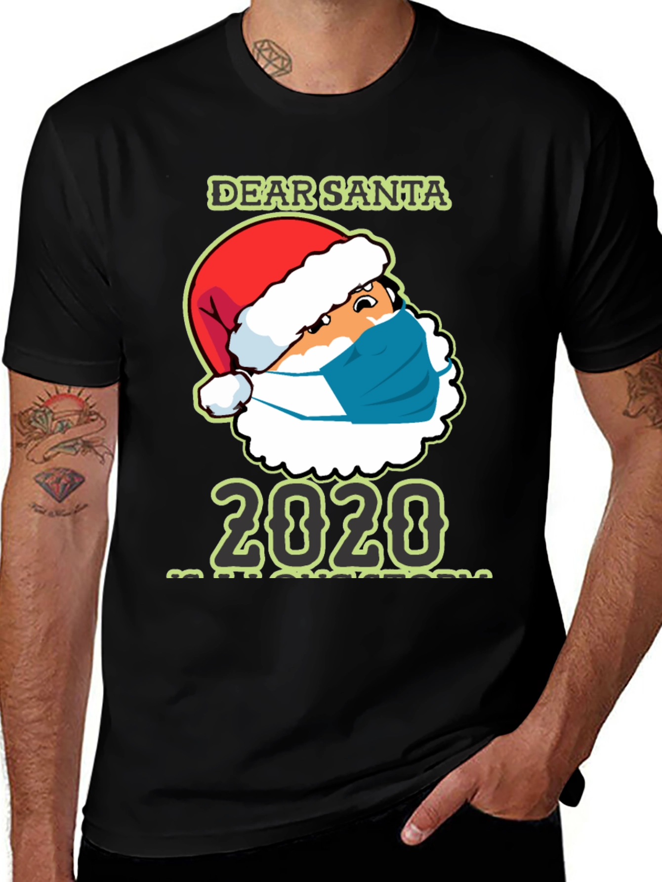 Dear Santa 2020 Masked Santa T-Shirt