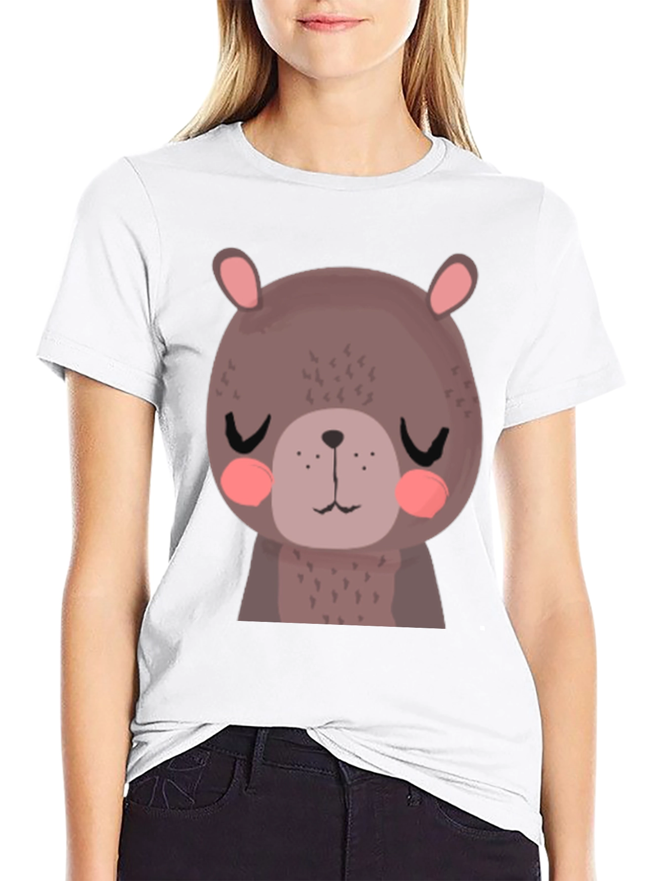 Cute Bear Graphic T-Shirt - Unisex Black Tee