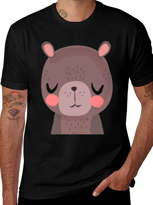 Cute Bear Graphic T-Shirt - Unisex Black Tee