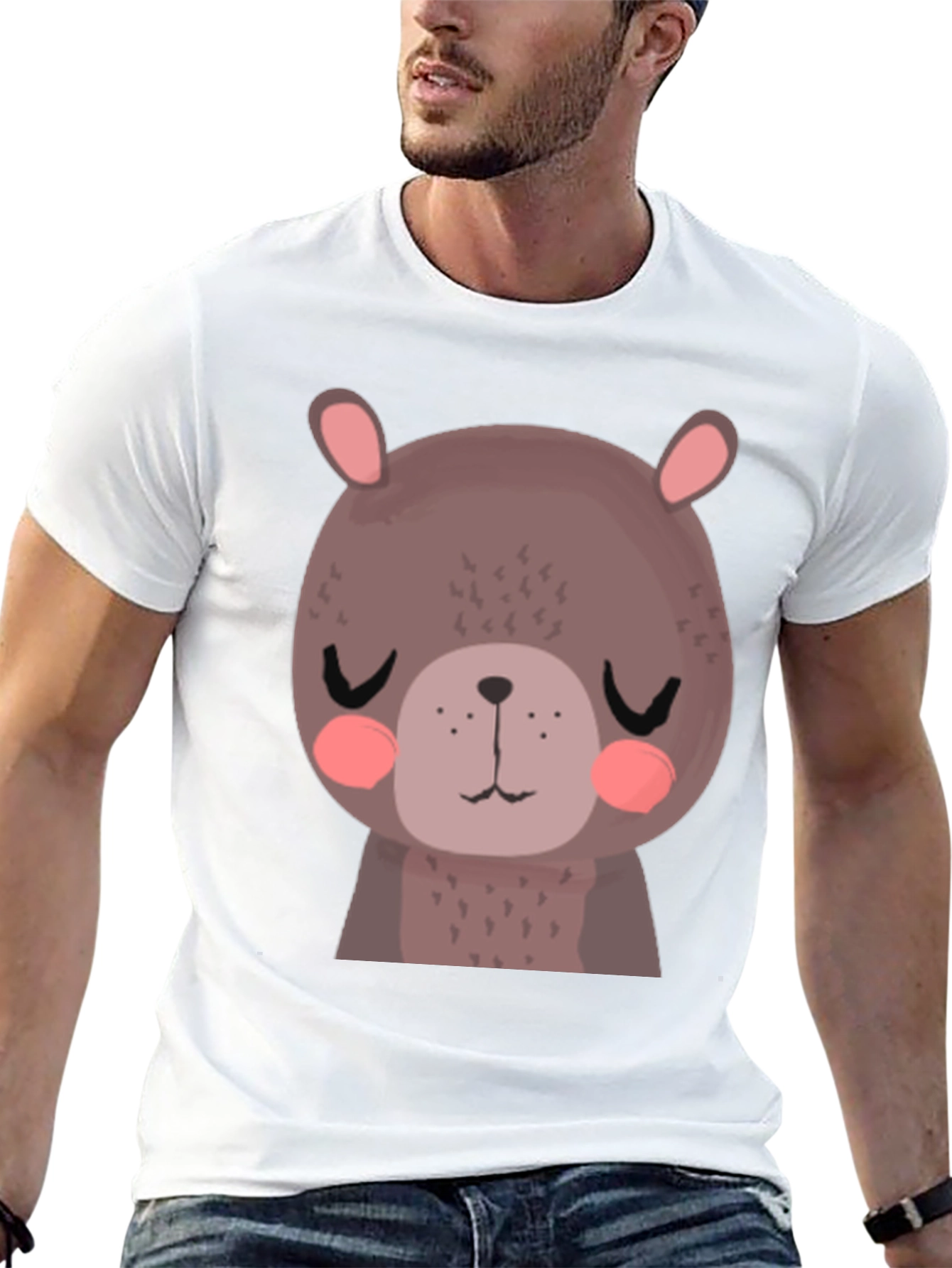 Cute Bear Graphic T-Shirt - Unisex Black Tee