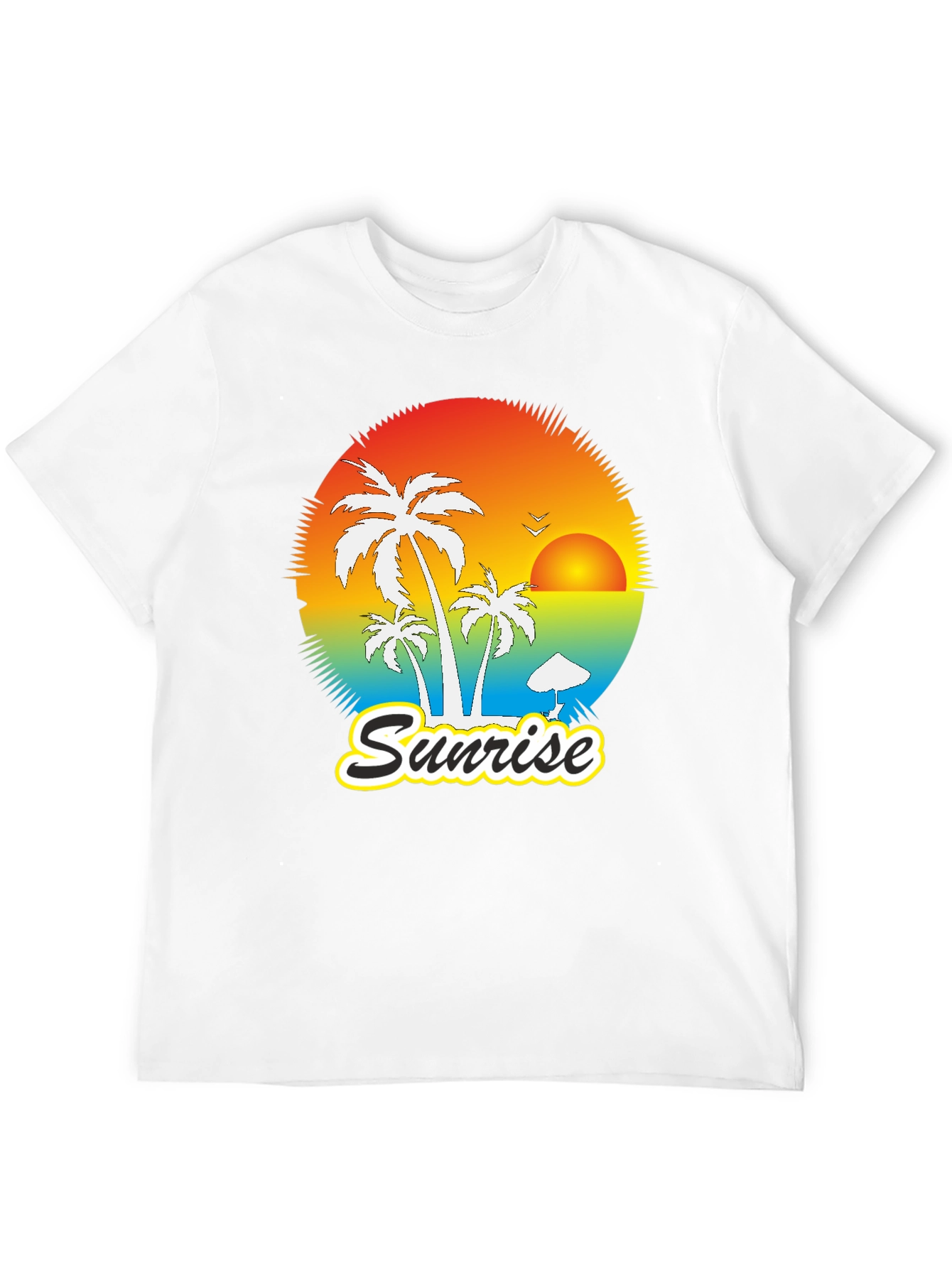 Sunrise Palm Graphic Tee - Black
