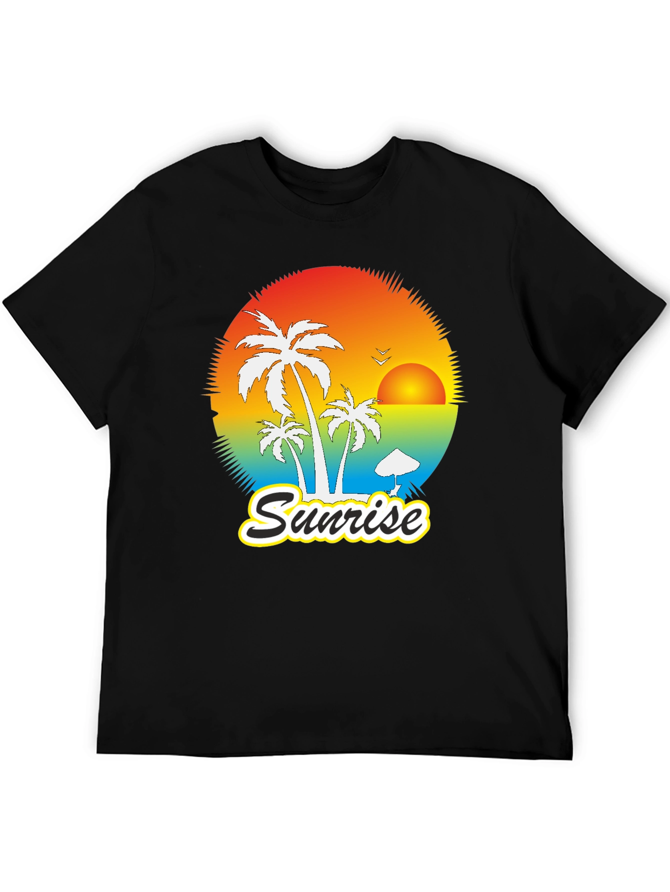 Sunrise Palm Graphic Tee - Black