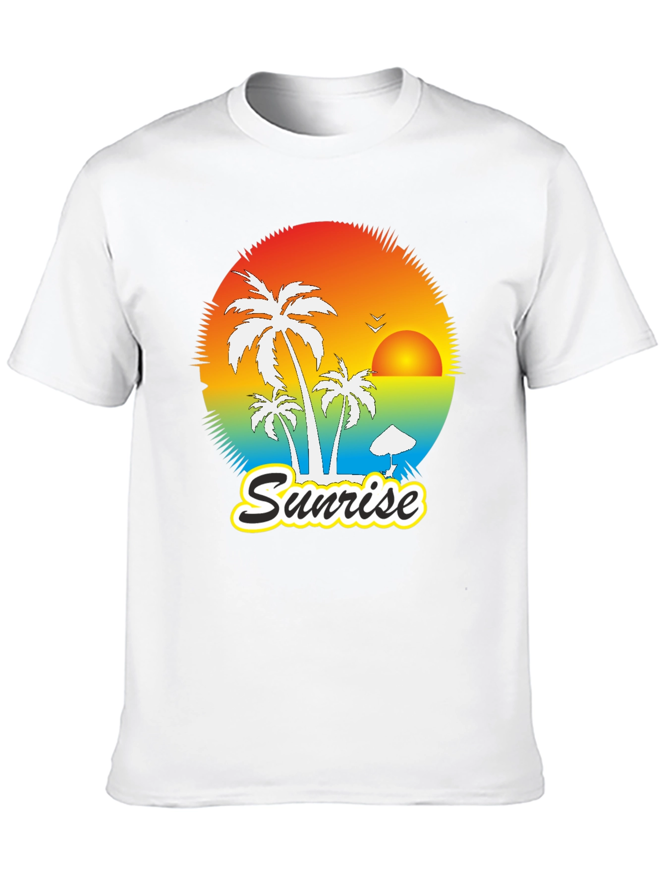 Sunrise Palm Graphic Tee - Black