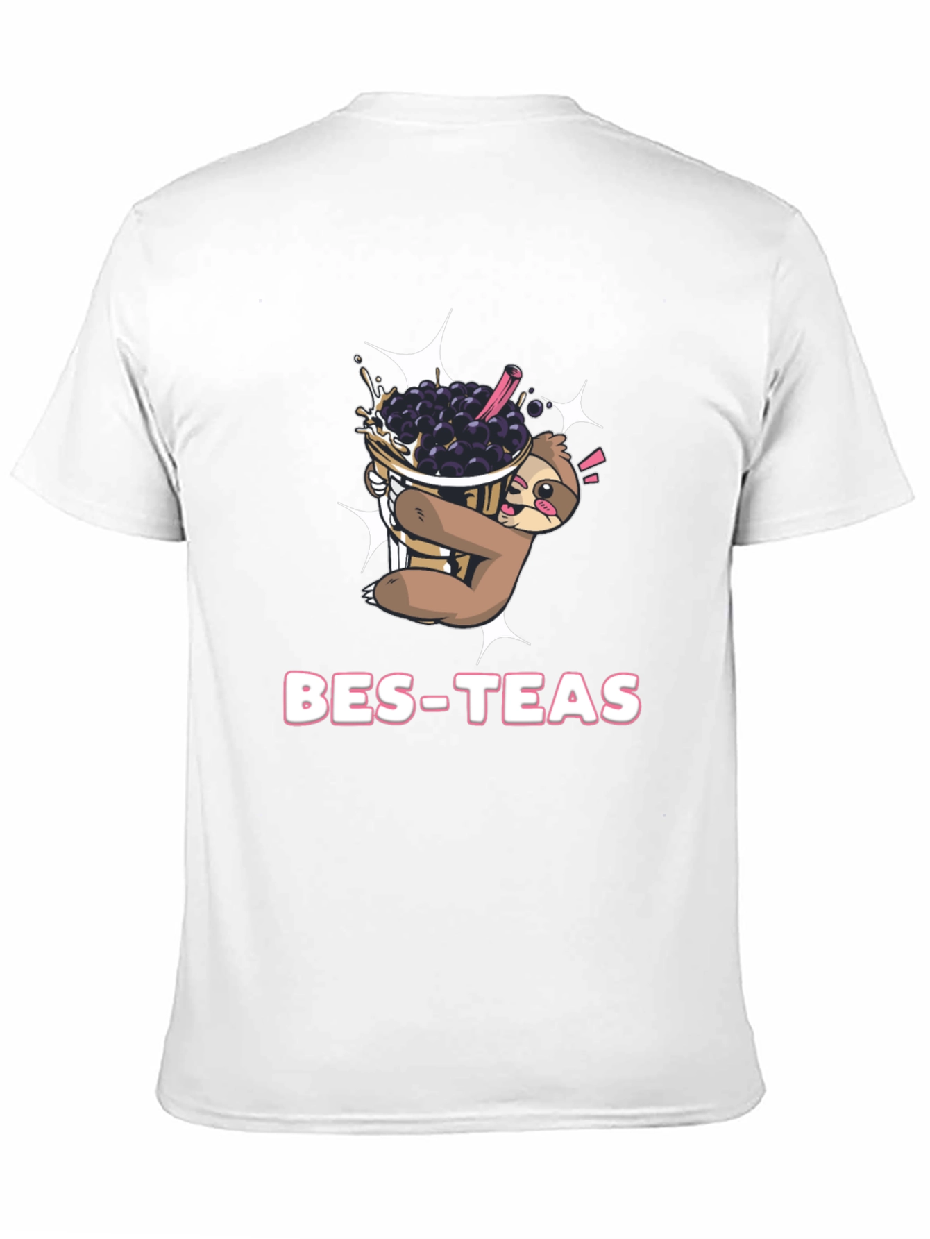 Bes-Teas Sloth Bubble Tea Black T-Shirt