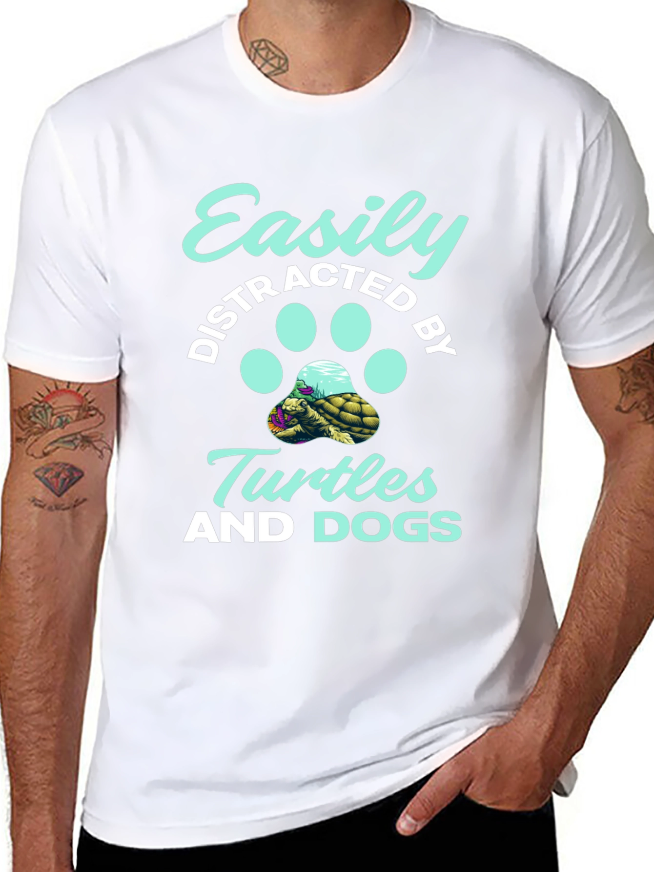 Easily Distracted By Turtles and Dogs Graphic Tee
