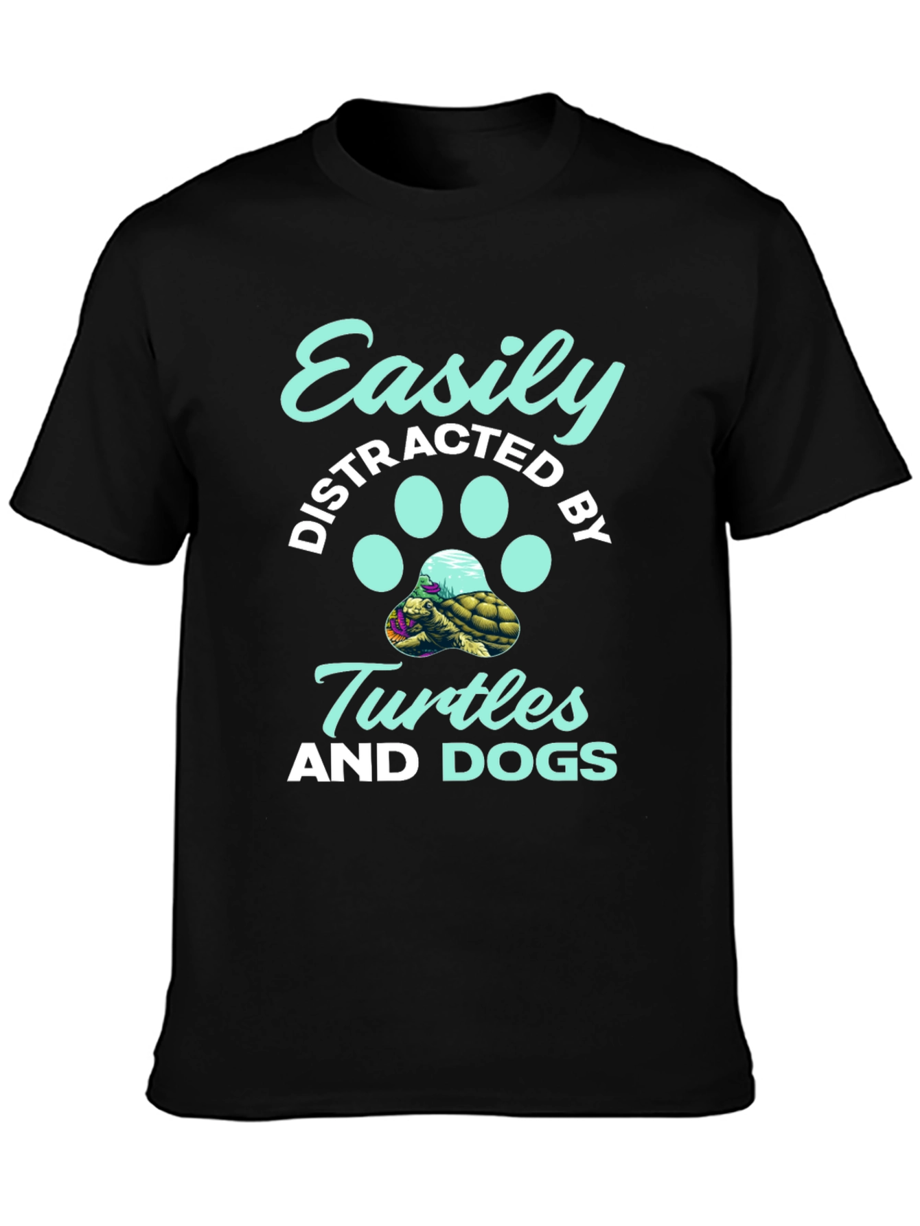 Easily Distracted By Turtles and Dogs Graphic Tee