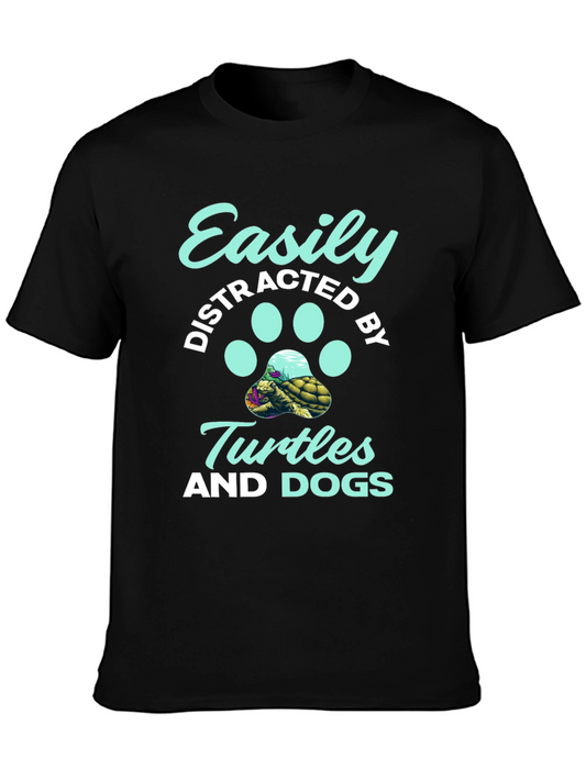 Easily Distracted By Turtles and Dogs Graphic Tee