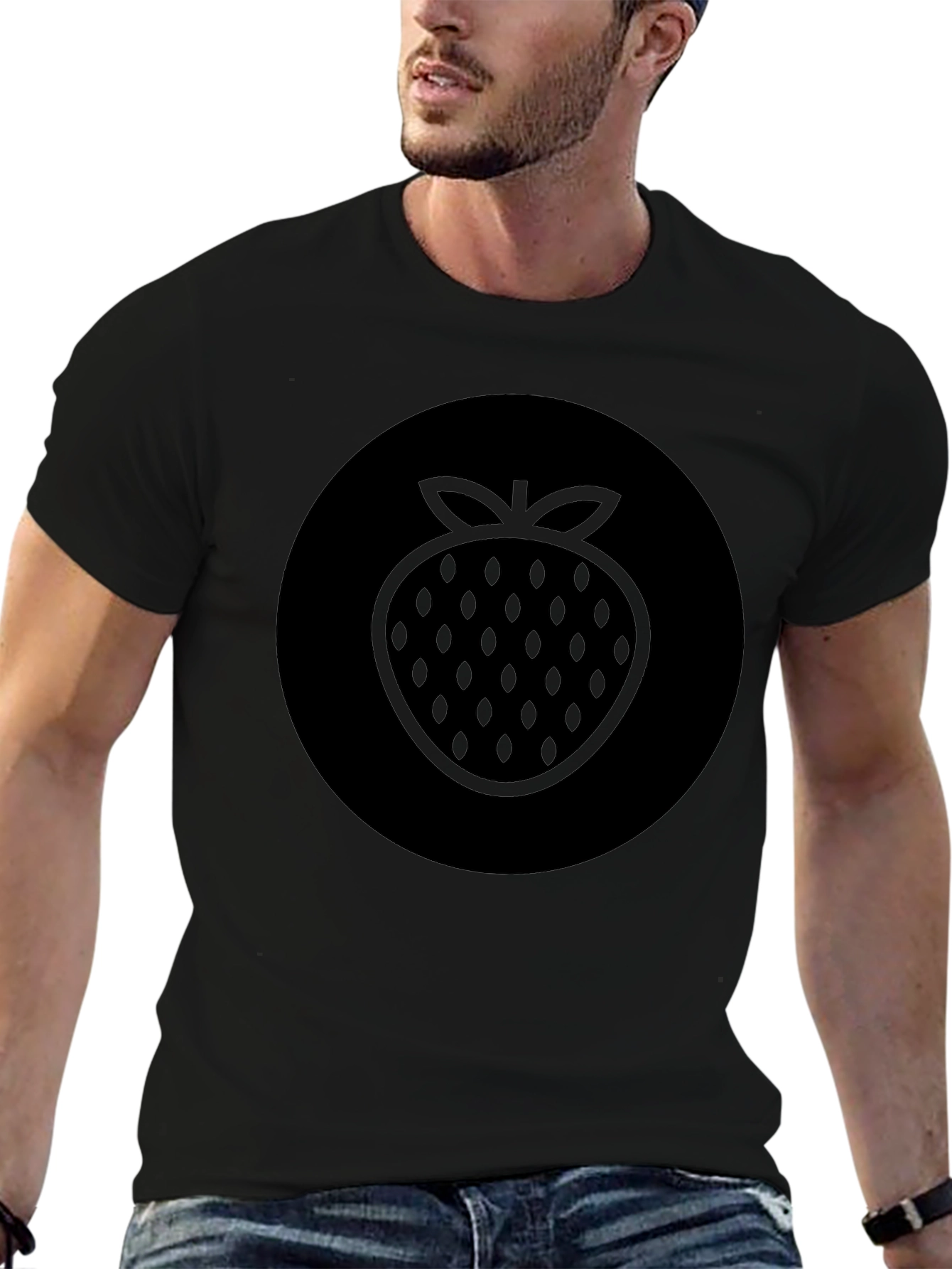 Strawberry Graphic Black T-Shirt - Trendy Casual Wear