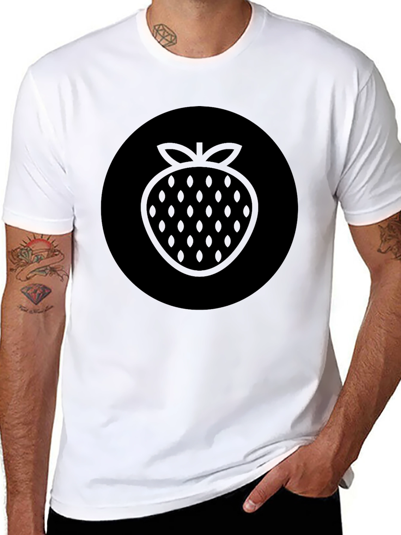 Strawberry Graphic Black T-Shirt - Trendy Casual Wear