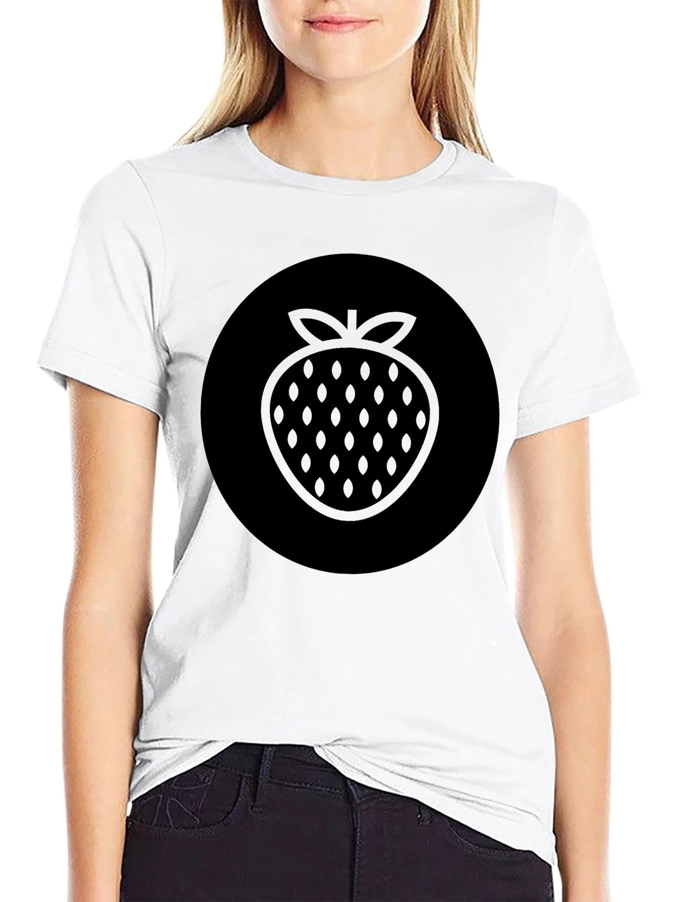Strawberry Graphic Black T-Shirt - Trendy Casual Wear