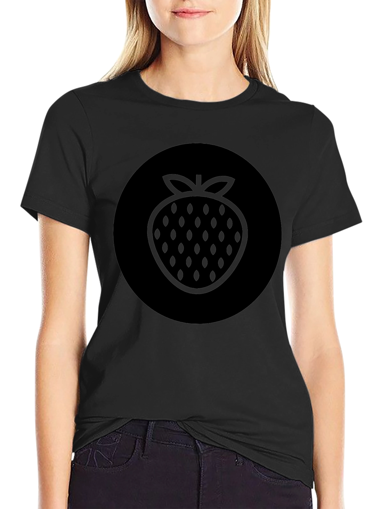 Strawberry Graphic Black T-Shirt - Trendy Casual Wear