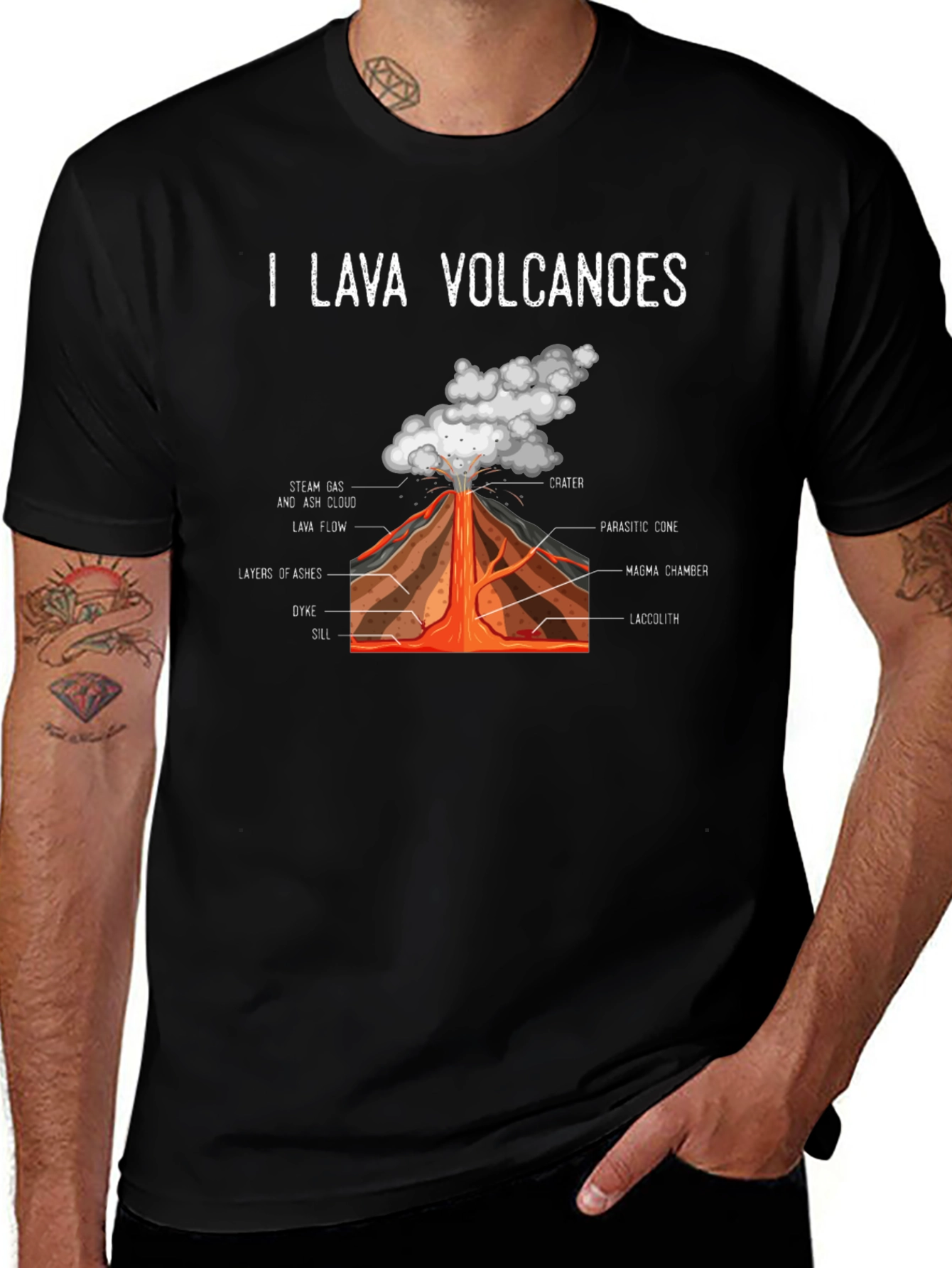 I Lava Volcanoes Graphic Tee - Black